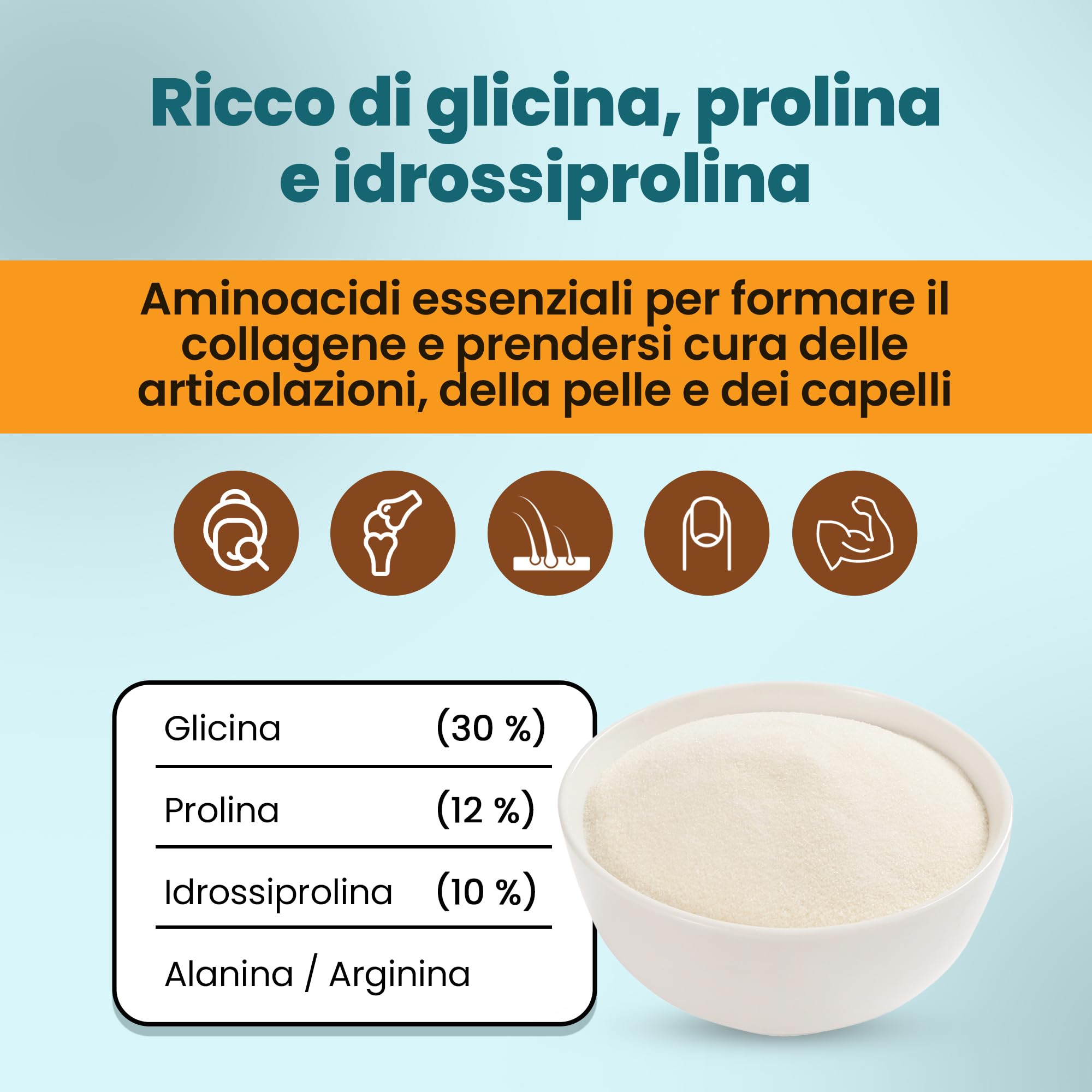Snadi Gelatina in polvere | 1 kg | 100% pura, insapore e qualità professionale | Ricca di aminoacidi precursori del collagene | Pasticceria, dessert, gel e salse | Facile da sciogliere e consistenza