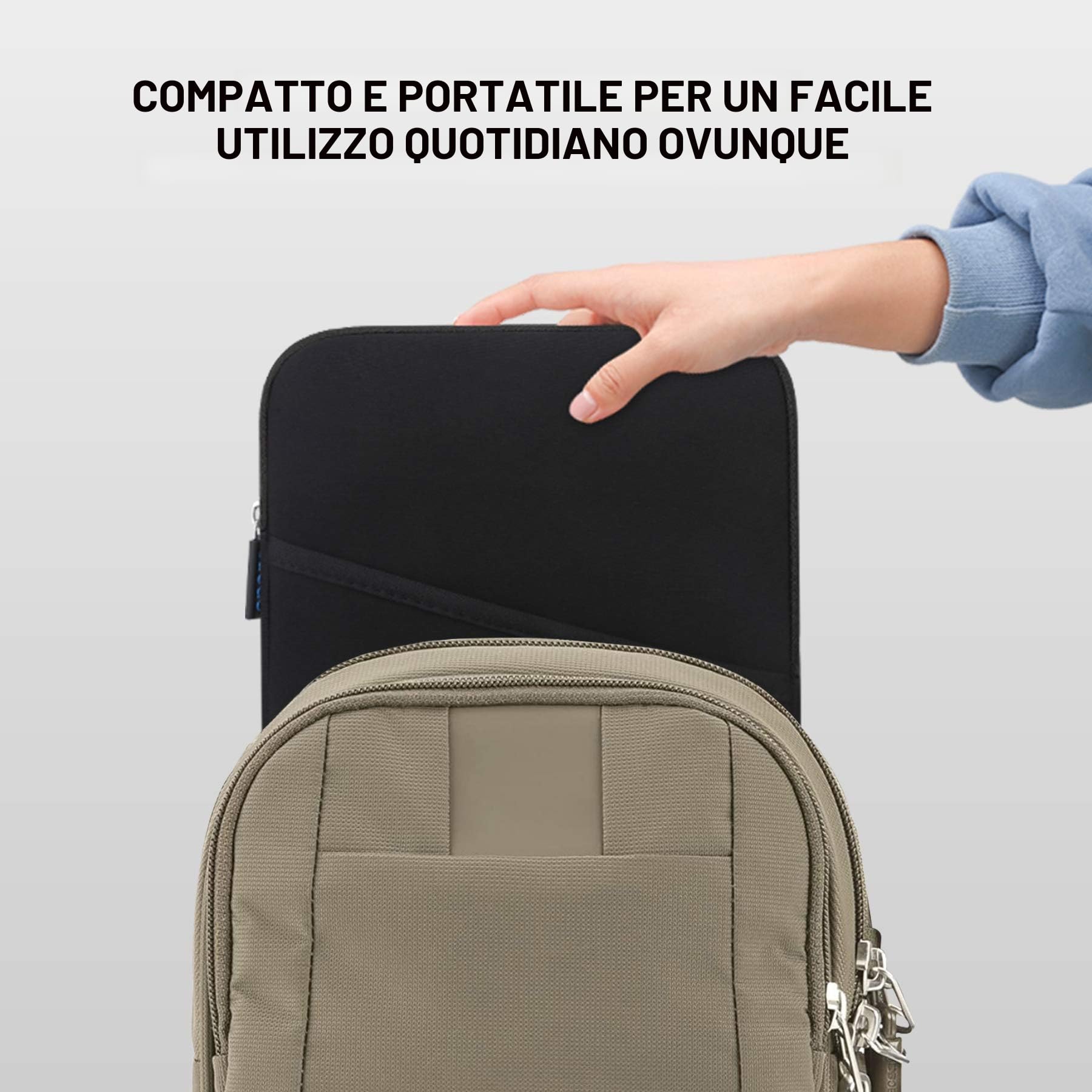 Lacdo Custodia Protettiva Borsa Tablet per 11" iPad A16, 11" iPad Air M4 M3 M2, 11" iPad Pro M5 M4, 10.9" iPad/iPad Air 5 4, 11" iPad Pro, 10.2" ipad, 10.5" iPad pro, Samsung Galaxy Tab A9+, Nero