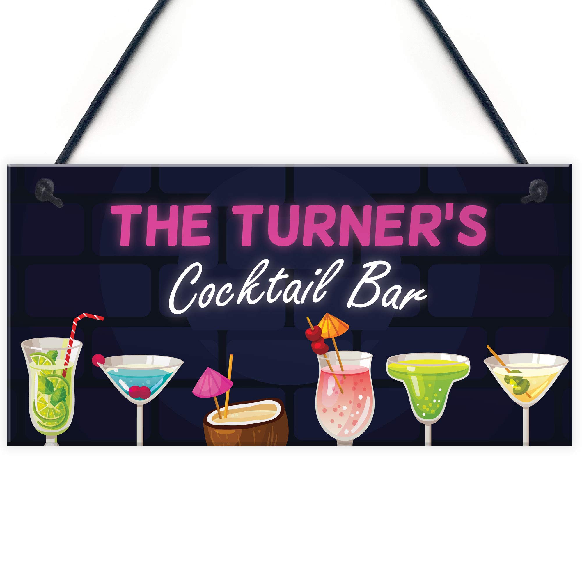 Red Ocean PERSONALISED Cocktail Bar Neon Effect Sign Bar And Pub Decor Home Bar Sign Man Cave Gifts