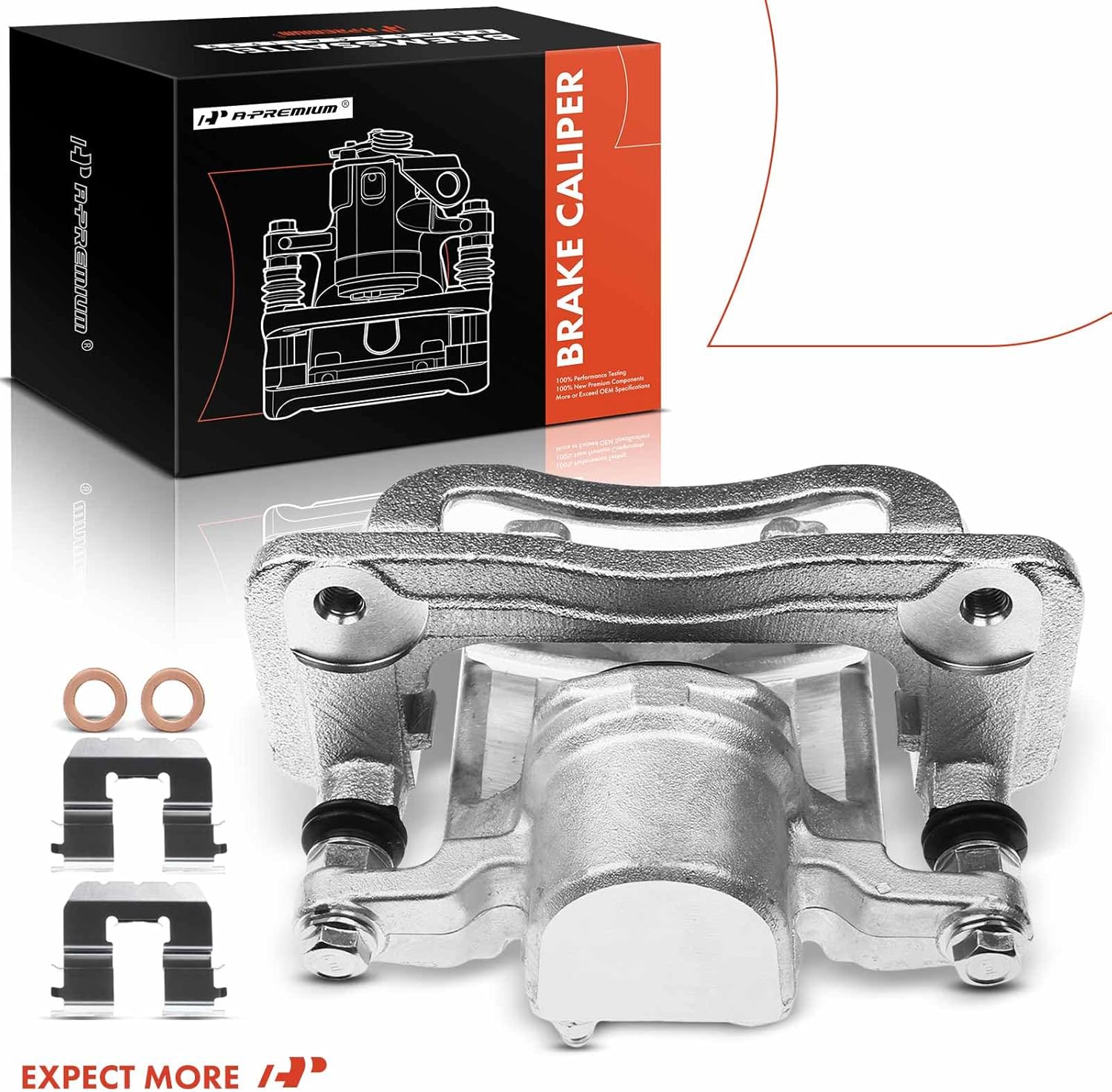 A-Premium Disc Brake Caliper Assembly with Bracket Compatible with Select Hyundai and Kia Models - Santa Fe 2010-2016, Santa Fe Sport, Santa Fe XL, Sorento, Sport Utility - Rear Left Driver Side