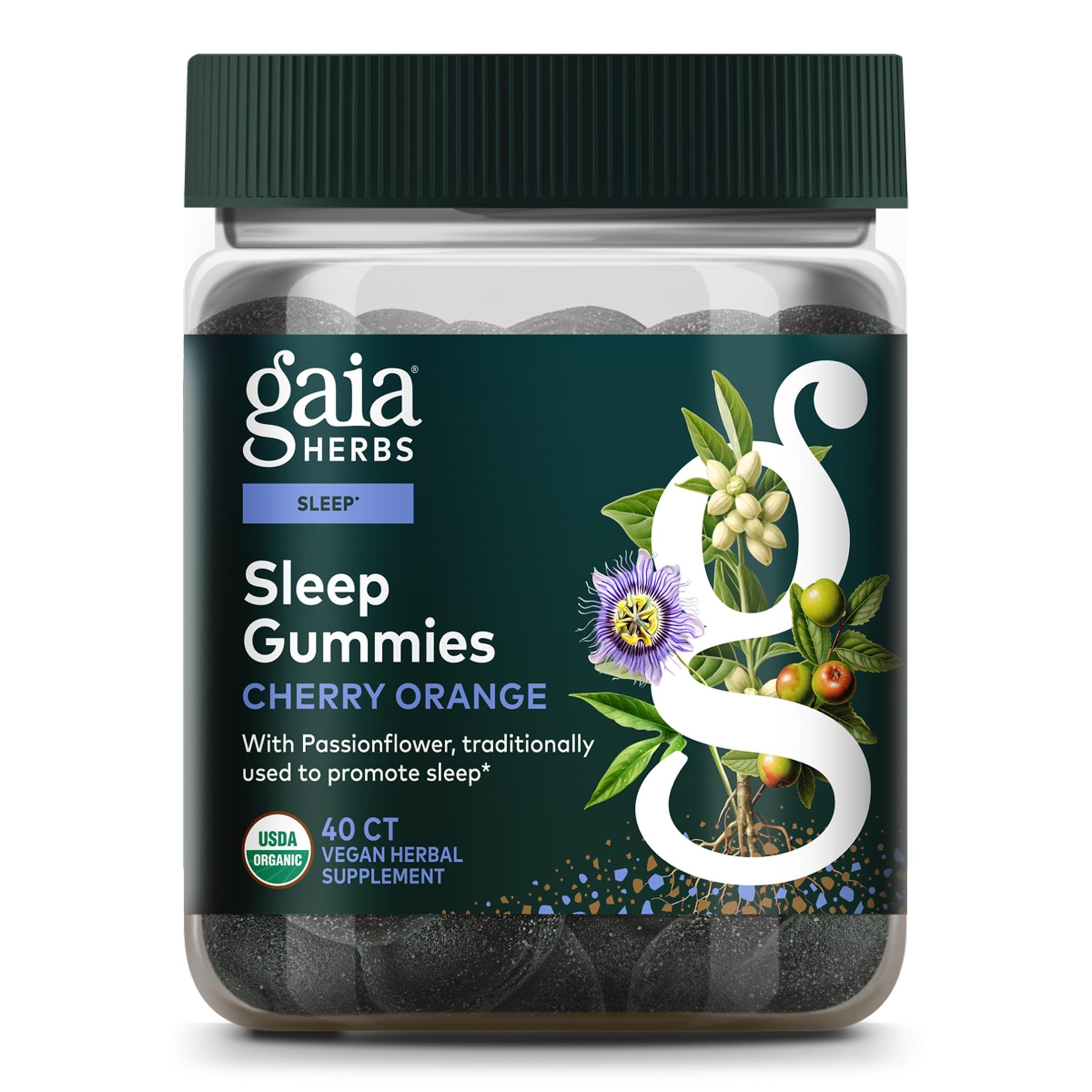 Gaia Herbs Sleep Gummies, Gluten-Free, 40 Vegan Gummies, 20 Servings