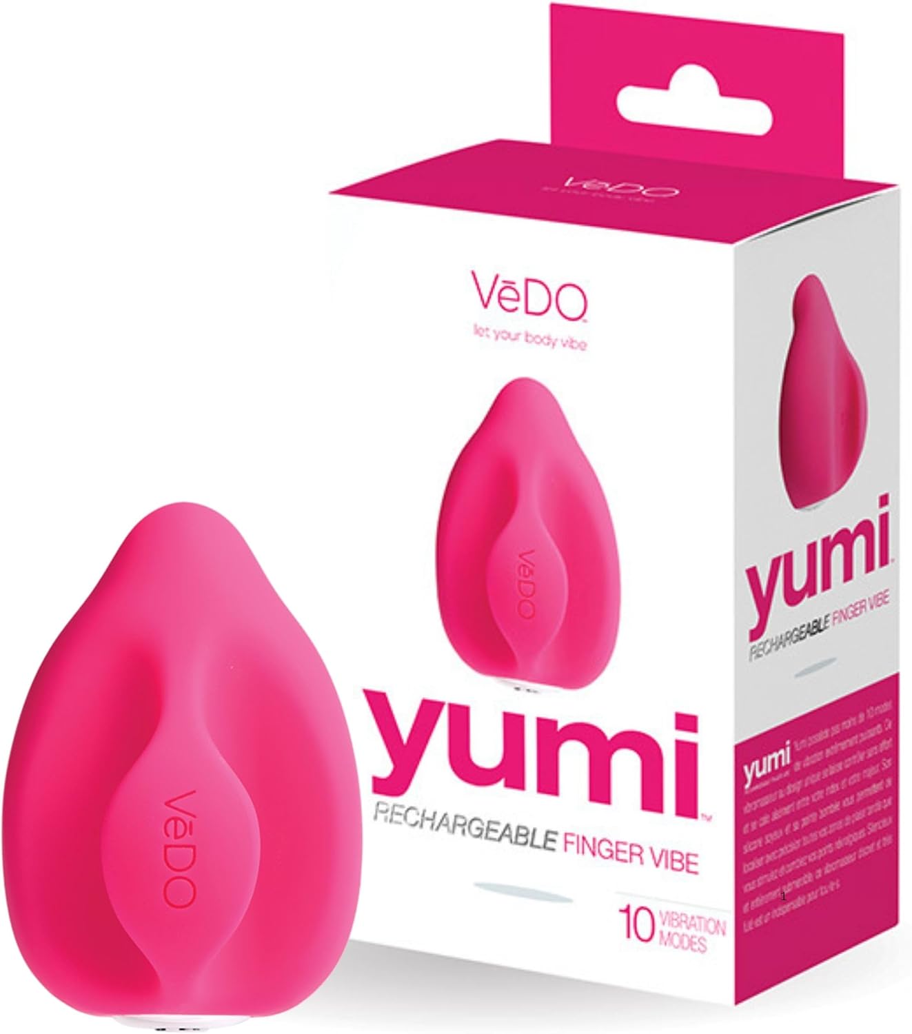 VeDO YUMI Clitoral Vibrator, Rechargeable Lay-On Adult Sex Toy for Women, Waterproof Finger Vibe, Easy Grip Handle (Pink)