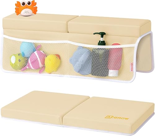 Miniatura 8 de Bath Kneeler and Elbow Rest Pad Set - Comfortable 1.5” Thick Baby Bath Kneeler Pads with Toys Organizer, Non-Slip Knee Arm Support Bathtub Mat,