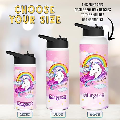 Miniatura 7 de winorax Botella de agua personalizada de unicornio para niños, mujeres, niñas, adolescentes, unicornios mágicos, botellas deportivas de acero