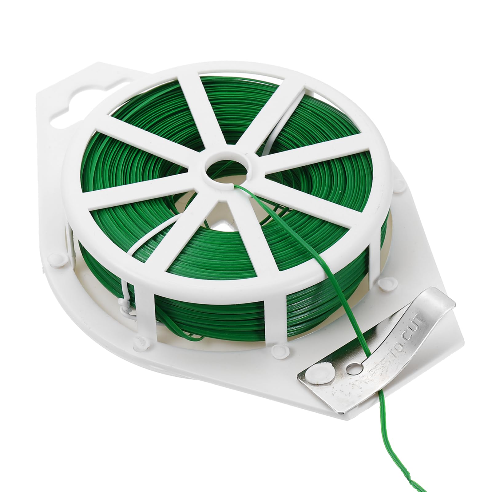 sourcing map Twist Tie with Cutter 328FT (100m) Garden Plant Ties Garden Twine Support Wire for Gardening Plant Support Growth Care Home Office Cable Organization, Green