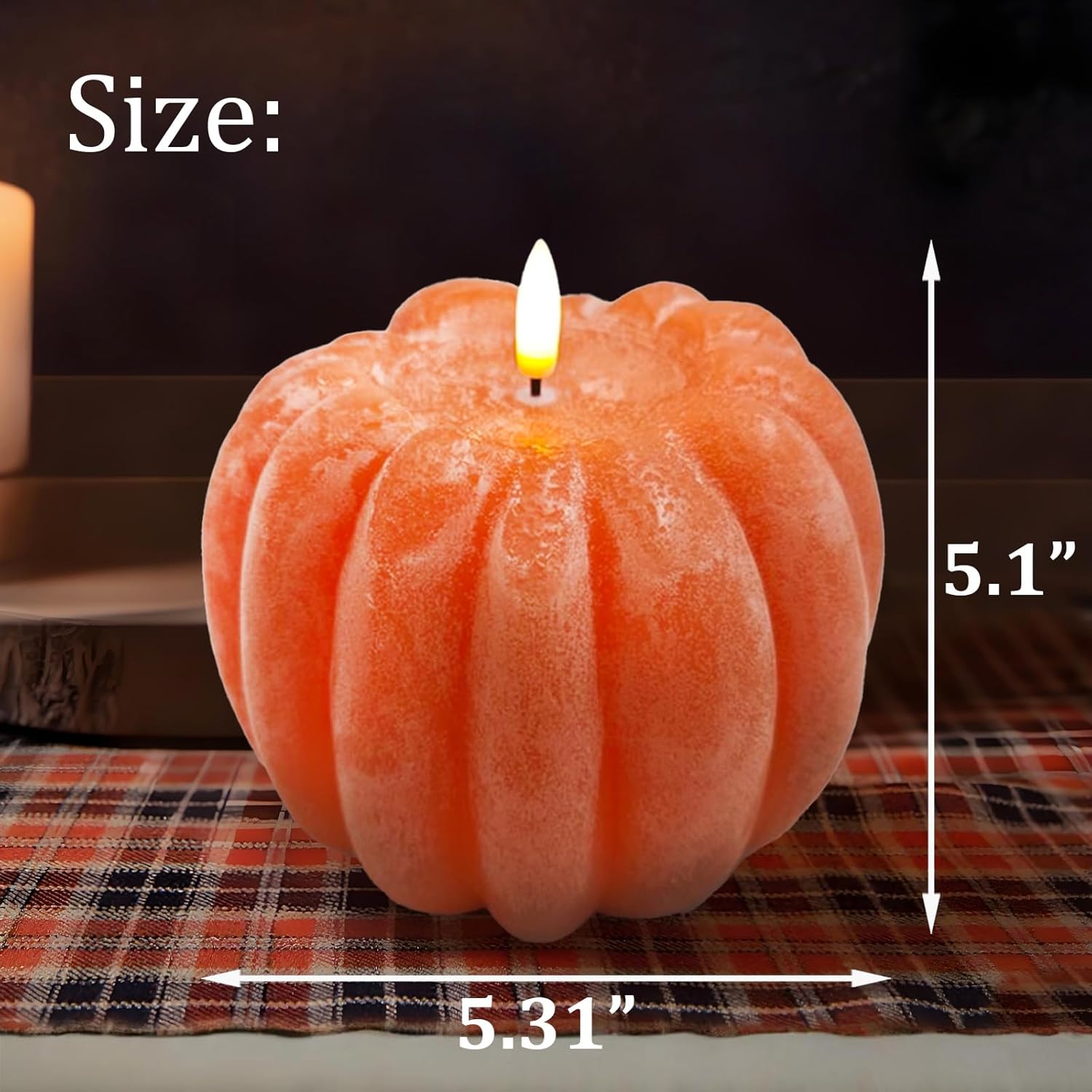 Fall Decor, Fall Decorations for Home - Flameless Pumpkin Candle with Timer Remote - Room Bedroom Table Farmhouse Decor for Halloween, Thanksgiving, Orange