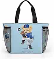 TANTA クマと赤い星のデザイン トートバッグ Amazon.co.jp: トートバッグ 熊 熊柄 くま 野球 かわいい 可愛い