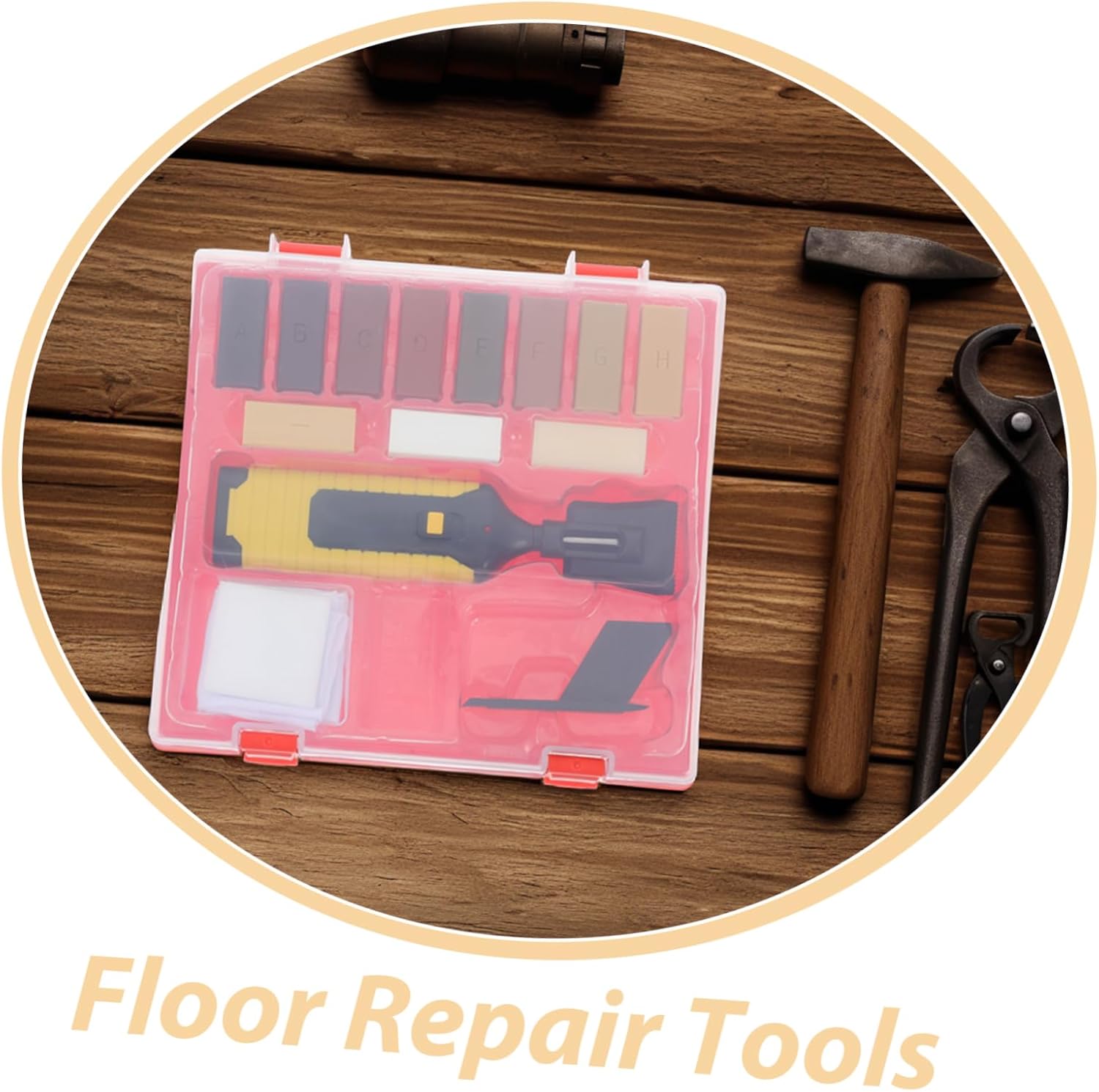 OSALADI 1set Wood Floor Scratch Repair Kit Complete Tool for Furniture Hardwood and Table Cracks Effortless for Home Office Commercial Floors
