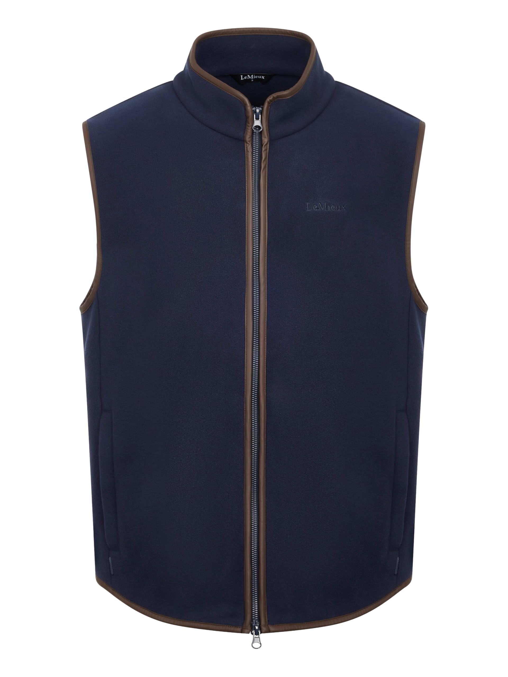 Lemieux Men's Navy Fleece Gilet - Two-Way Zip - Super Soft - Large