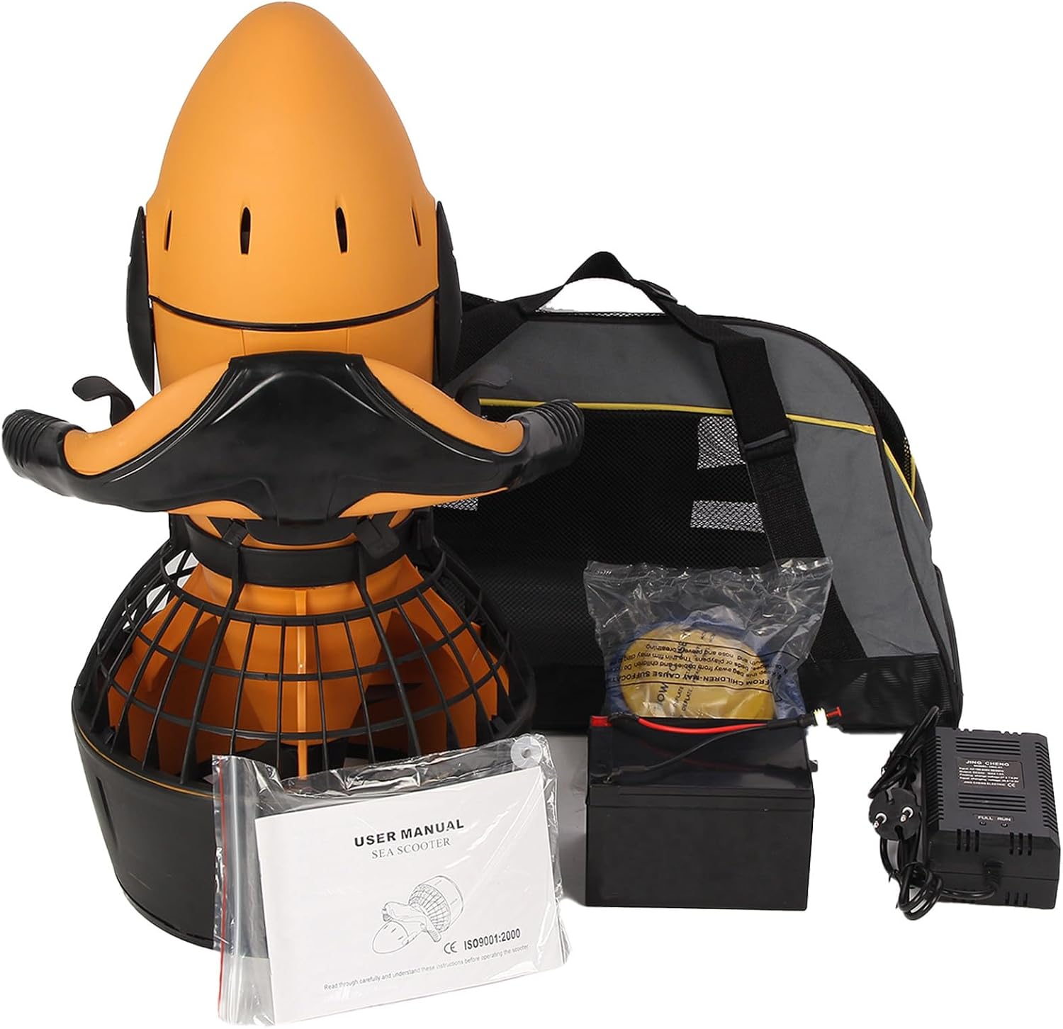 Portable Underwater Thruster 300W, 4-in-1 Smart Protection & Variable Speed Controller, for Diving Snorkeling Ocean Exploration Family Activities 1Battery