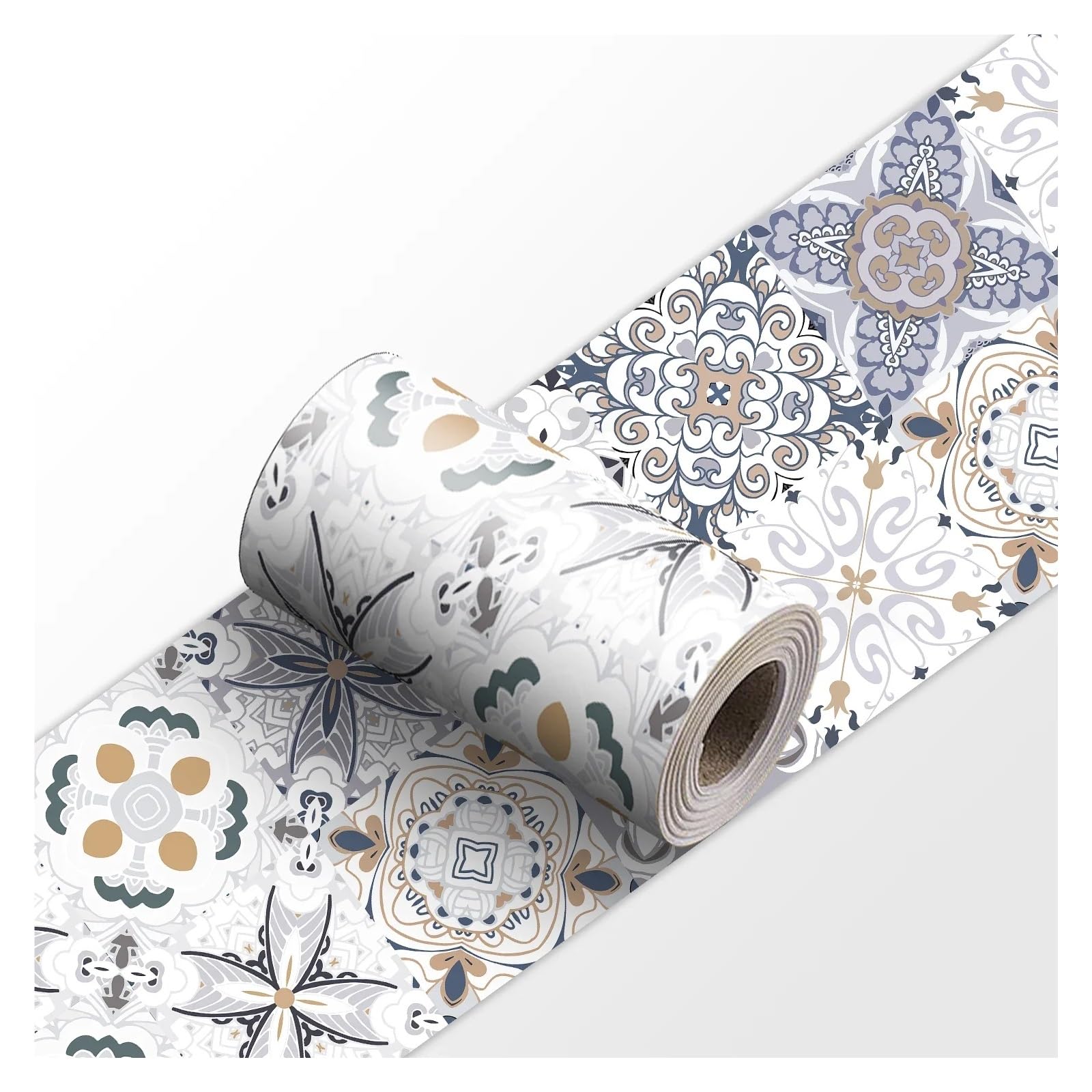 LCKKJHG Wallpaper Borders Self Adhesive 1pcs Ceramic Wall Stickers Peel & Stick Kitchen Backsplash Decorative Waist Line Tile Strips for Bathroom Skirting(YX-158,20cmX240cmX1roll)