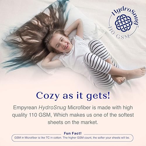 Miniatura 5 de Empyrean Bedding Sábanas de cama individual XL  Sábana bajera ajustable de 14 a 16 pulgadas individual XL  Sábana bajera súper suave individual XL