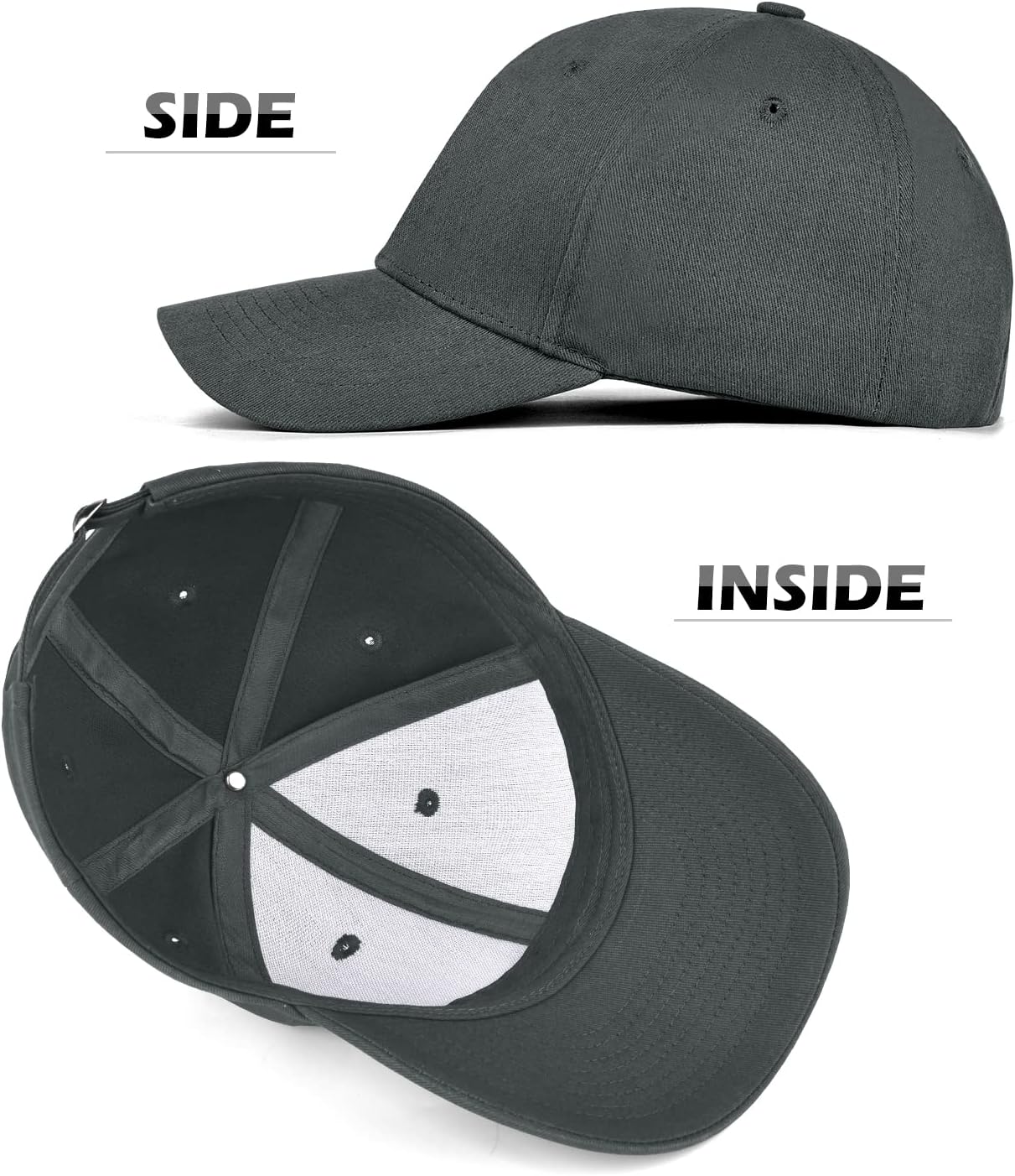 3 Pack Unisex Cotton Baseball Cap Adjustable Unconstructed Plain Sport Dad Golf Hat for Men and Women - Image 6