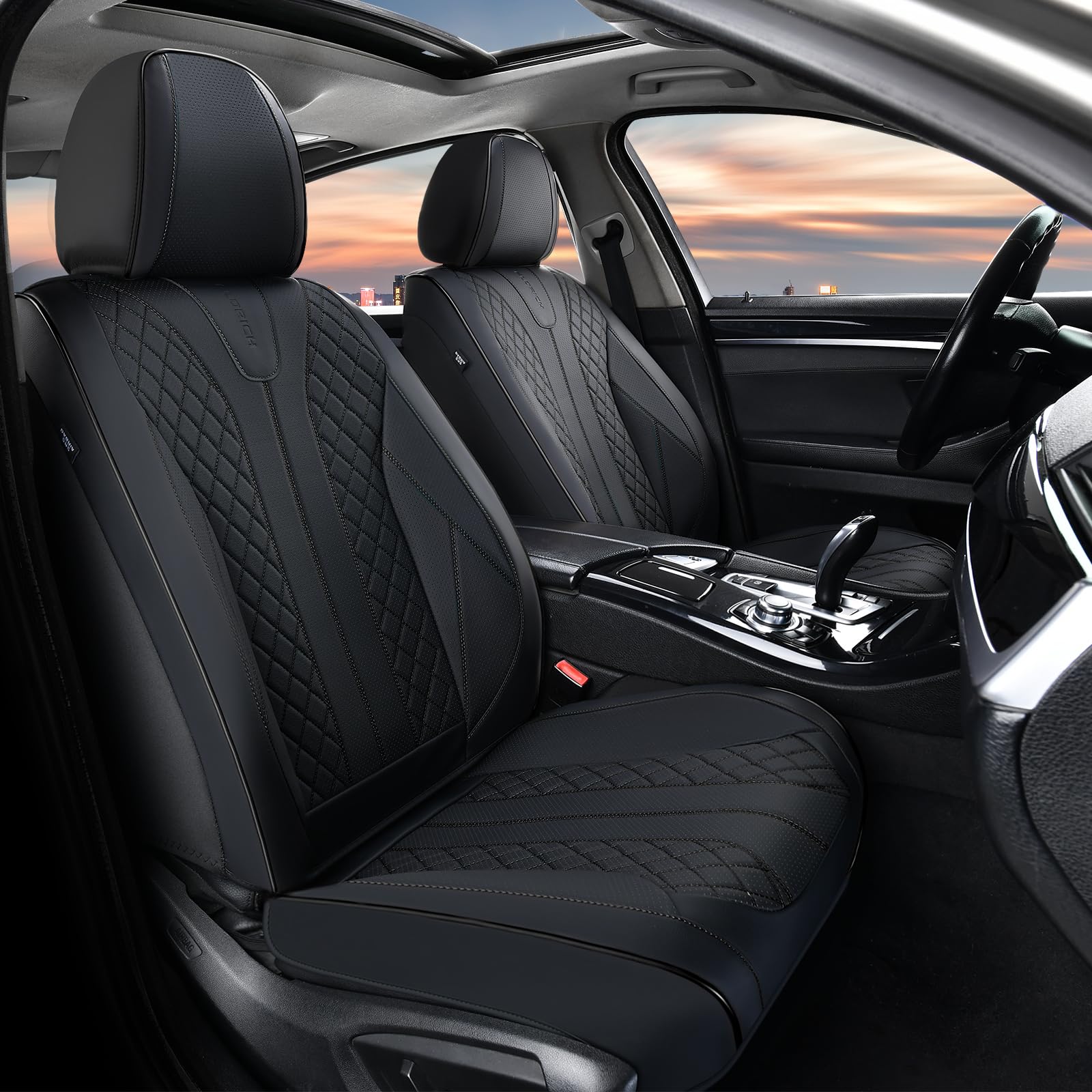 florich automotive seat covers, waterproof seat covers, black car seat cover, leather car seat covers 2 pack car seat cushion protector universal fit for most cars suv trucks