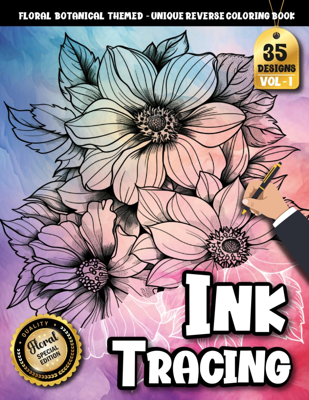 Ink Tracing Book: Floral Botanical Escape for Calm Creativity & Relaxation: Tracing coloring book adult for mindfulness seekers | Build focus with ... line art (Floral Botanical Tracing Series)
