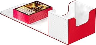 Ultimate Guard Sidewinder Synergy 100+, Deck Box for 100 Double-Sleeved TCG Cards, Red/White, Magnetic Closure & Microfiber Inner Lining
