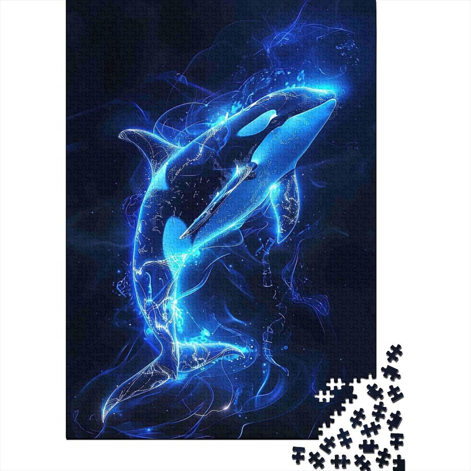 Puzzle de 1000 piezas de orca marina para decorar el hogar y relajarse en casa 8