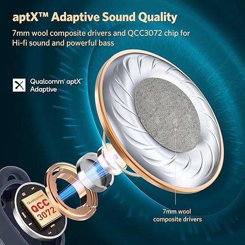 Miniatura 3 de EarFun Free Pro 3 Noise Cancelling Wireless Earbuds, Hi-Res Sound, Snapdragon Sound with Qualcomm aptX Adaptive, 6 Mics ENC, Bluetooth 5.3 Earbuds,