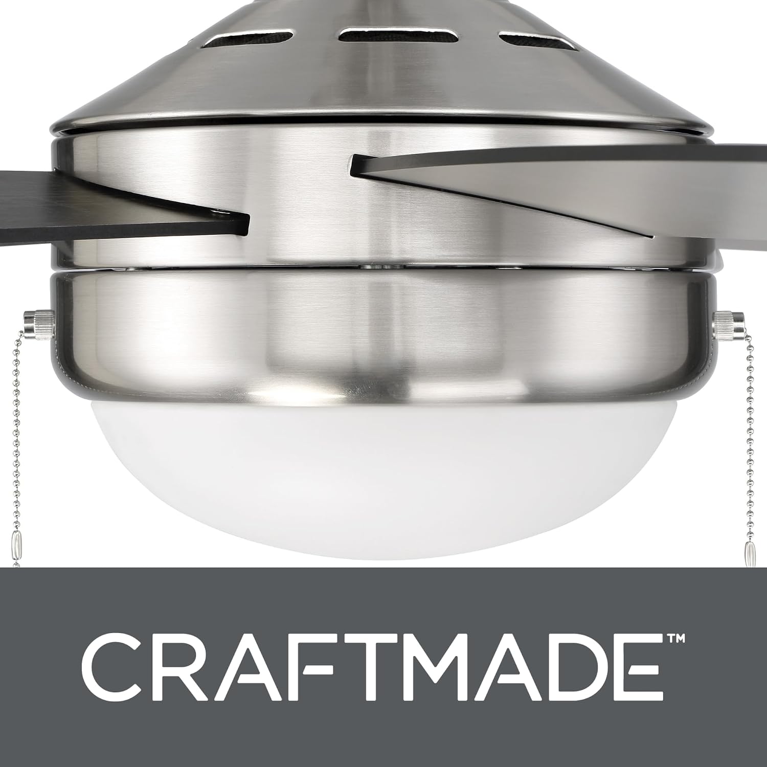 Craftmade EPHA52BNK5-BNGW 52″ Brushed Polished Nickel Ceiling Fan with Integrated LED 1221Lumens, 3000K | 5-Blade | 3-Speed Reversible DC Motor | Dual-Mount | Indoor Use Only