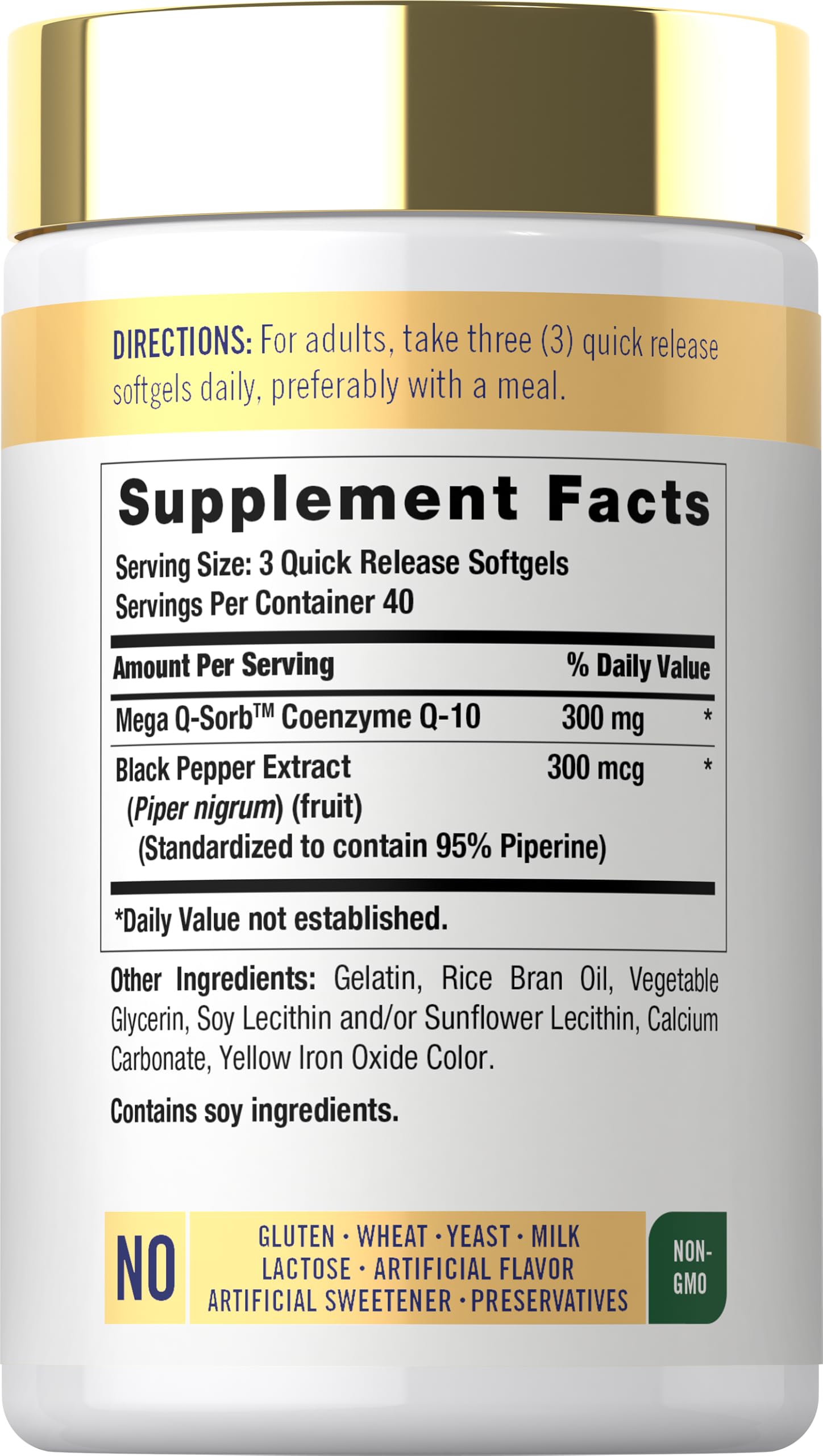 Carlyle CoQ10 300mg | 120 Softgels | Mega Q-Sorb Coenzyme Q-10 — Amazon image 2
