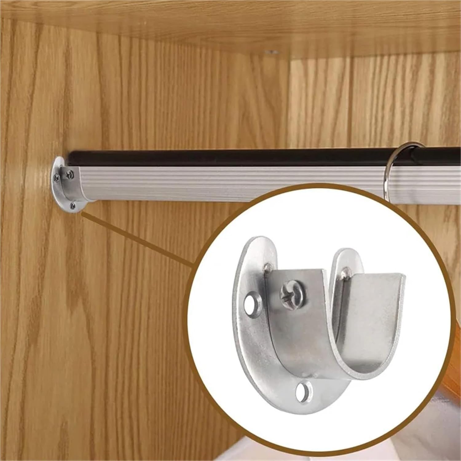 Closet Rod Brackets 20PCS Closet Rod Bracket End Supports Sockets for Wardrobe Curtain Fixed Socket Thickened Open Flange Seat for Closet Bathroom(25mm)