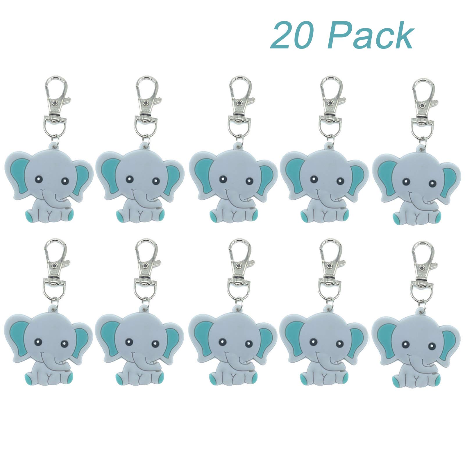 20 Pack Baby Shower Return Gifts for Guests, Blue Baby Elephant
