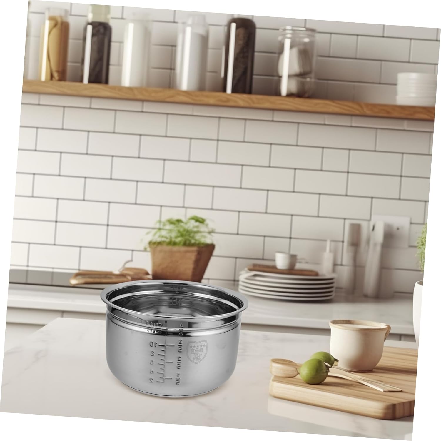 Rice Cooker Stainless Steel Inner Bowl Electric Pressure Cooker Liner Metal Inner Pot Rice Draining Basket Steamer Basket Healthy Cooking Easy Clean