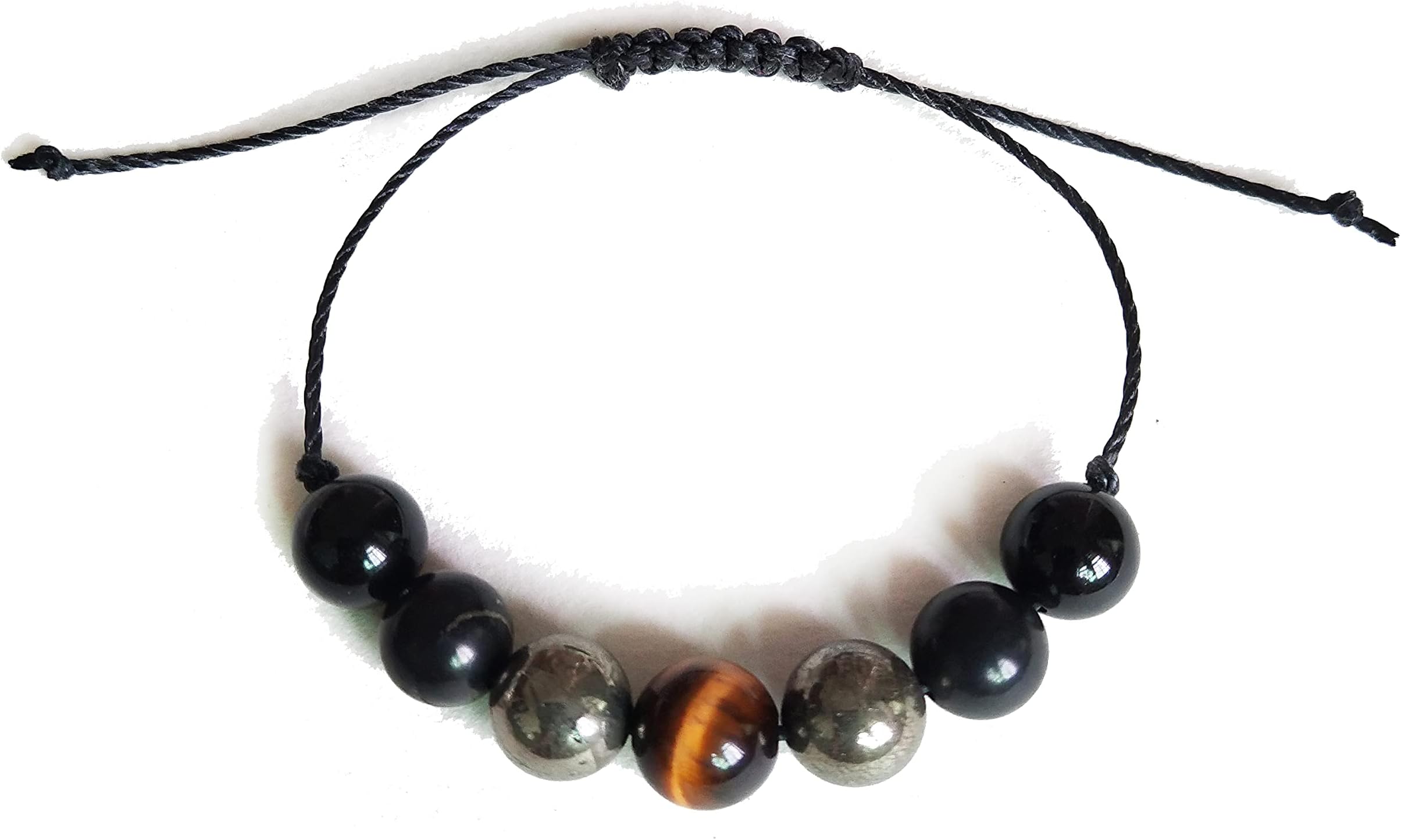 Shungite,Tiger Eye,Black Tourmaline,Pyrite, Lower Chakras,String Bracelet