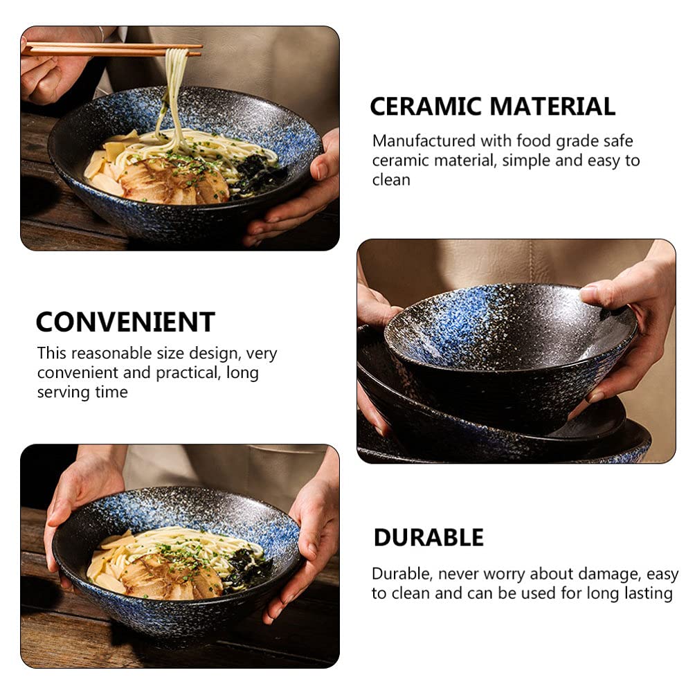 Cuencos de cerámica para Fideos Ramen, Cuenco de Sopa japonés Profundo Pho, Cuencos de Fideos asiáticos para Sopa, Cereales, arroz, Fideos Udon