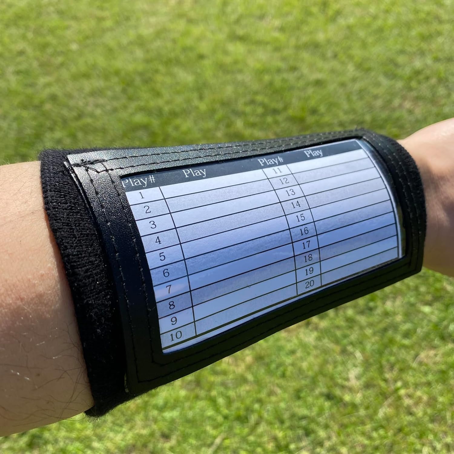 Football Play Wristbands, Triple Window Youth and Adults QB Wristband Playbook, Quarterback Wrist Bands for Plays, Softball Wristbands for Signs