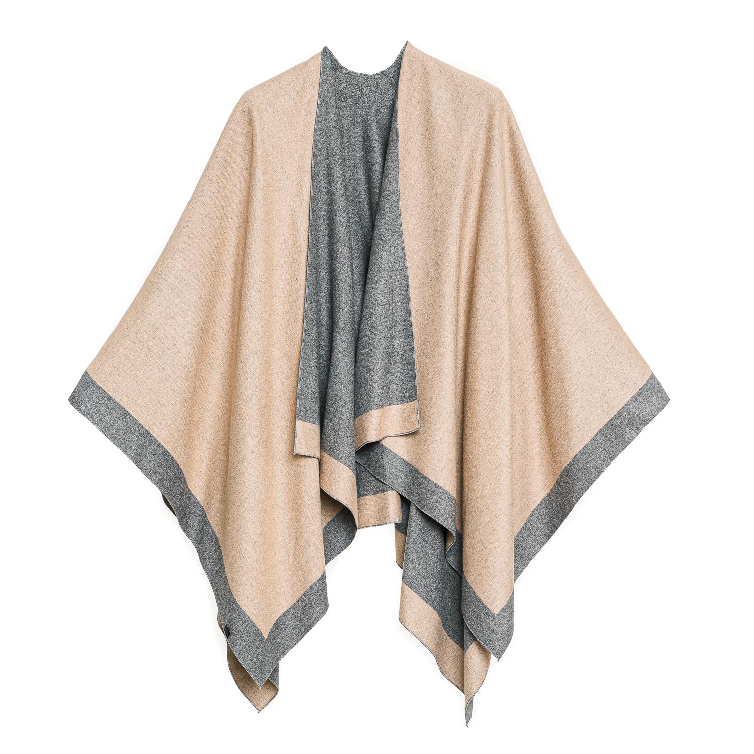 Women's Shawl Wrap Poncho Ruana Cape Cardigan Sweater Open Front for Fall Winter