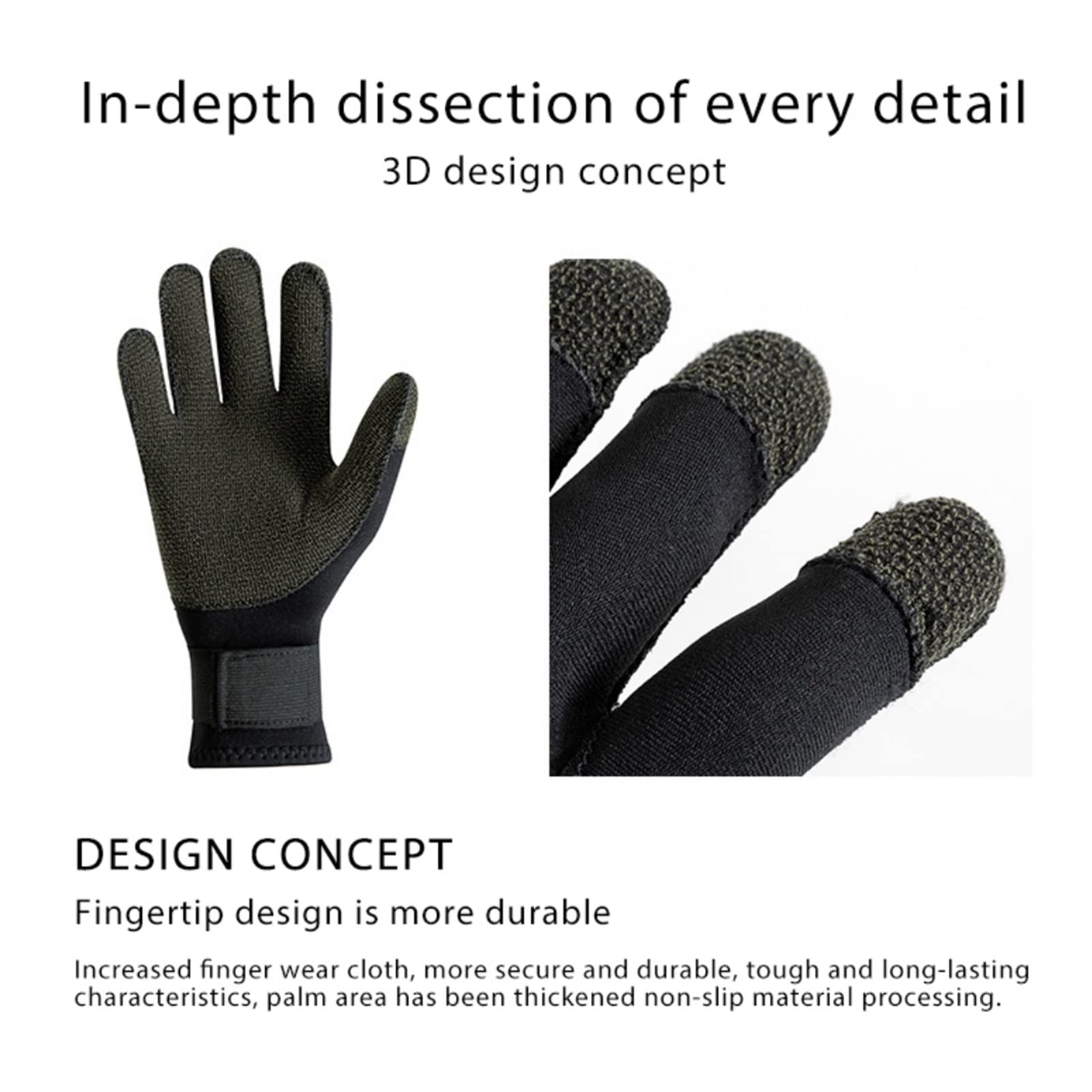 Snorkeling Set, Gants De Natation en Néoprène 3MM Équipement De Plongée en Apnée Garder Chaud Anti-Rayures Chasse sous-Marine Plongée Kayak Surf Gants De Chasse