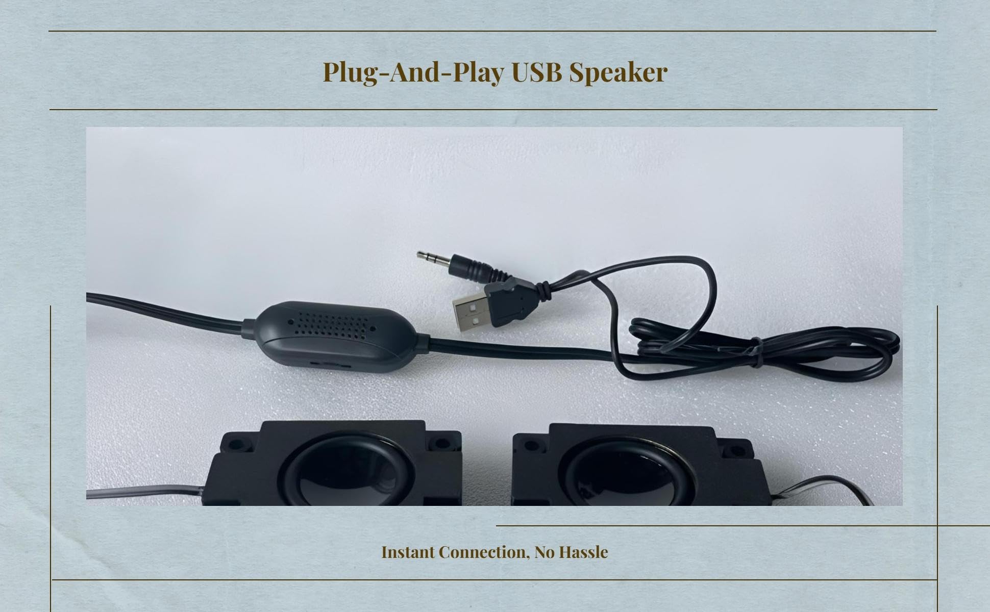Yajuyi Conjunto de 5 Altavoces para Ordenador, Barra de Sonido para PC, Altavoces USB, Altavoces Estéreo, Construcción de Plástico, Plug and Play para Videoc, 4 Piezas