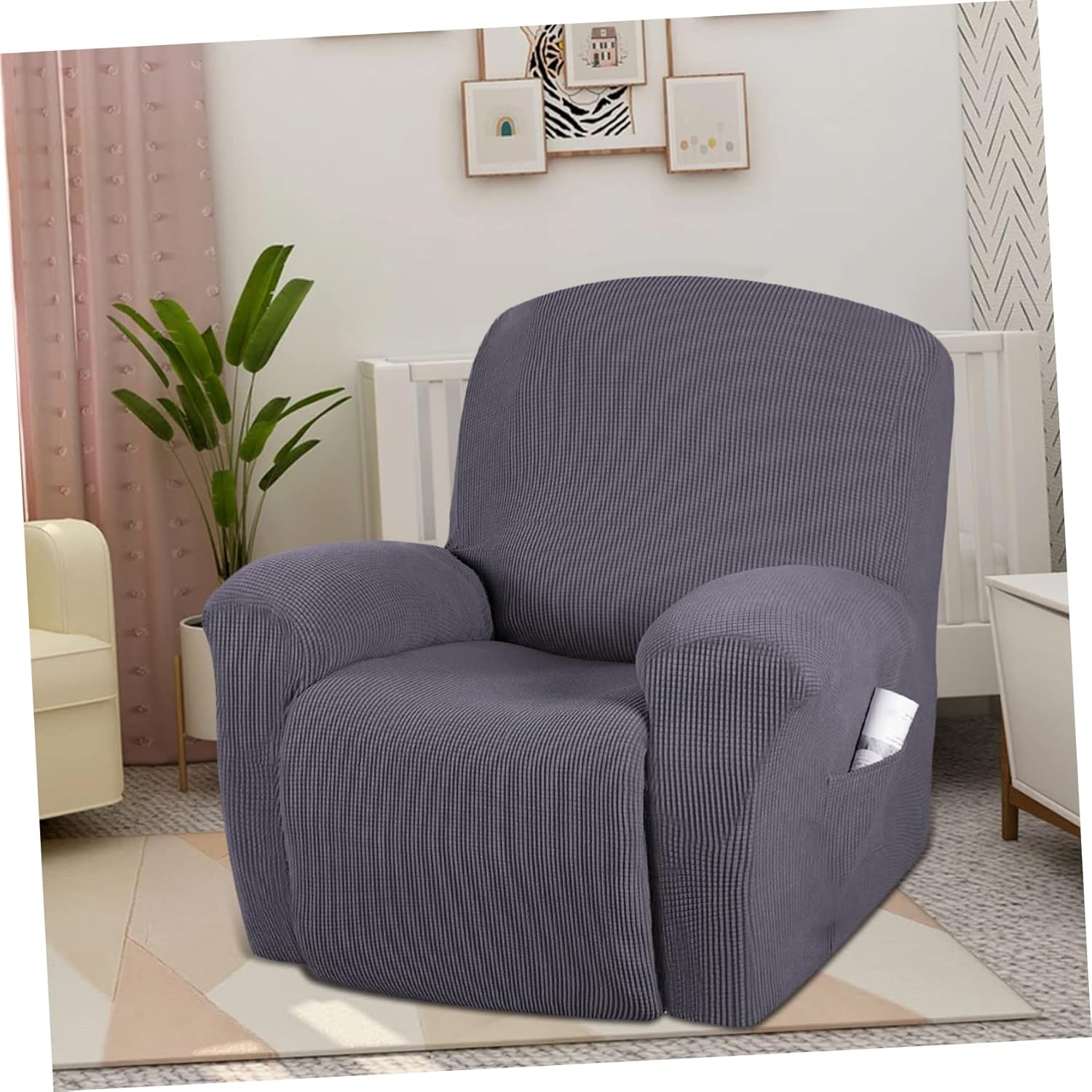 Zerodeko Stretch Recliner Slipcovers Thick Polyester Chair Covers for Recliner Full Coverage Sofa Protector Elastic for Solid Color Suitable for Living Room