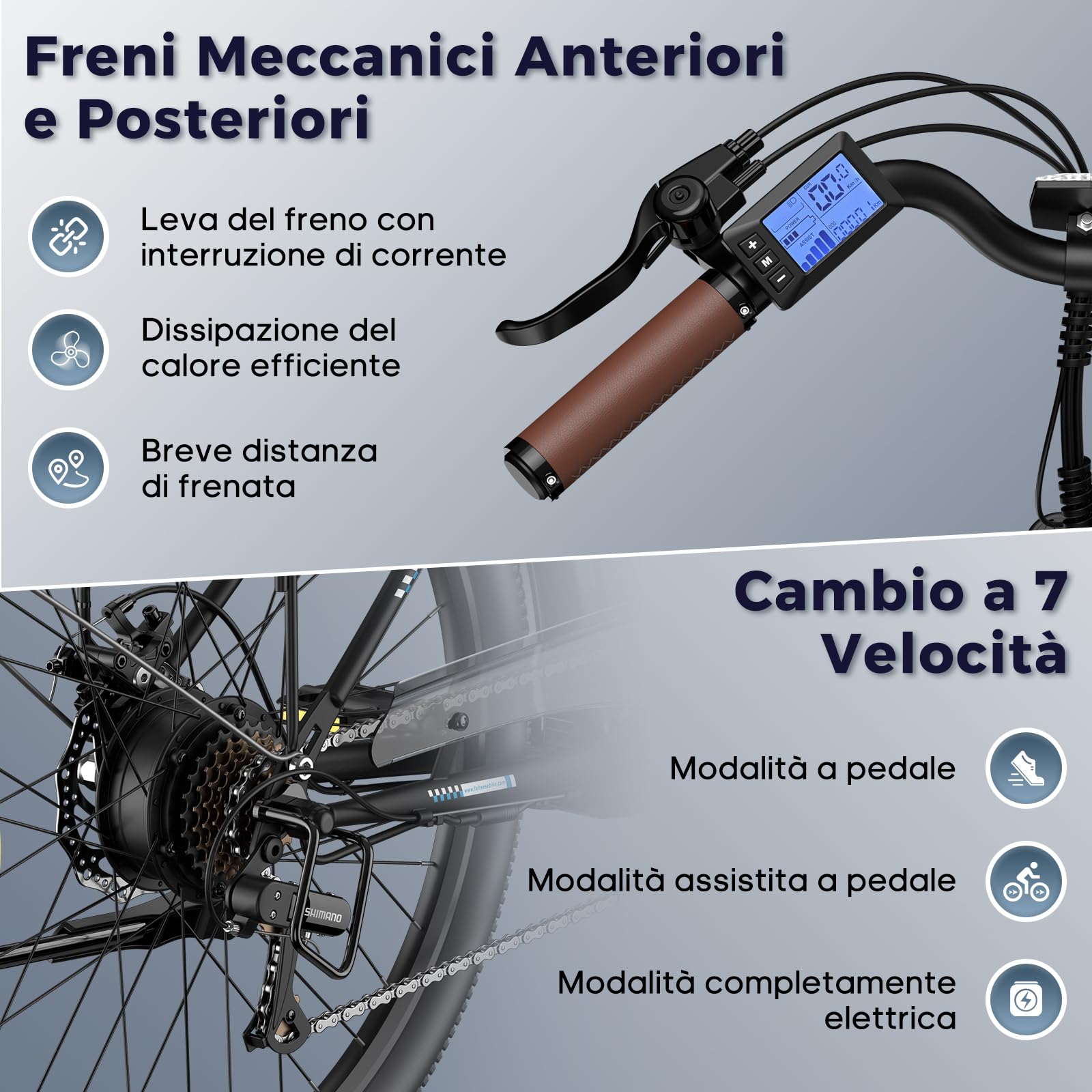 Mountain Bike Uomo Fafrees Bici Elettrica 26'' Hailong-One 250W