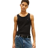Tommy Jeans Uomo Canotte Confezione da 2 Rib con Scollo Rotondo