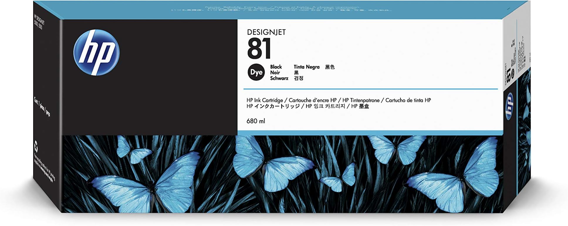 HP(Hewlett Packard) Original C4930A HP 81 680-ml DesignJet Dye Ink Cartridge, Black