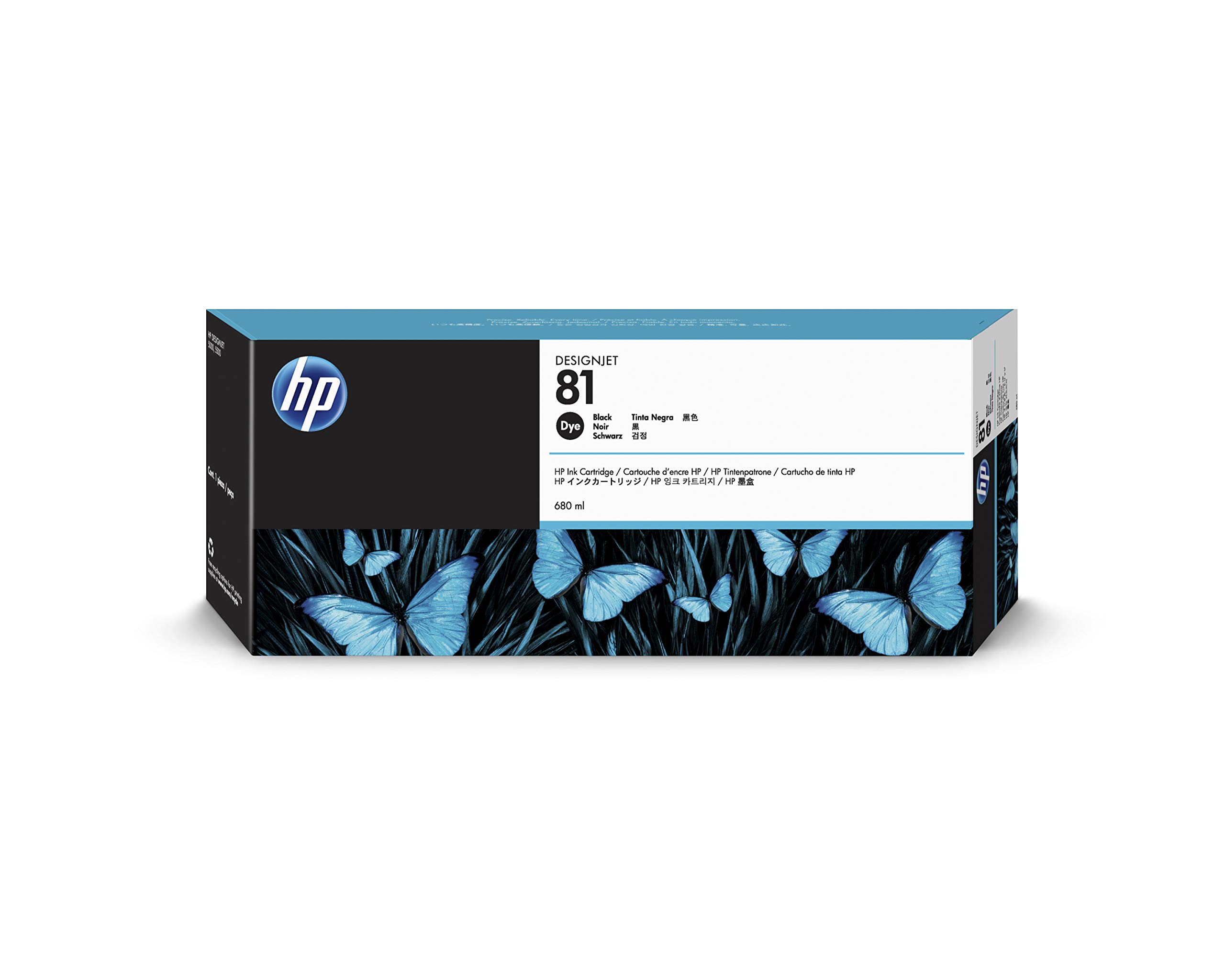 HP(Hewlett Packard) Original C4930A HP 81 680-ml DesignJet Dye Ink Cartridge, Black