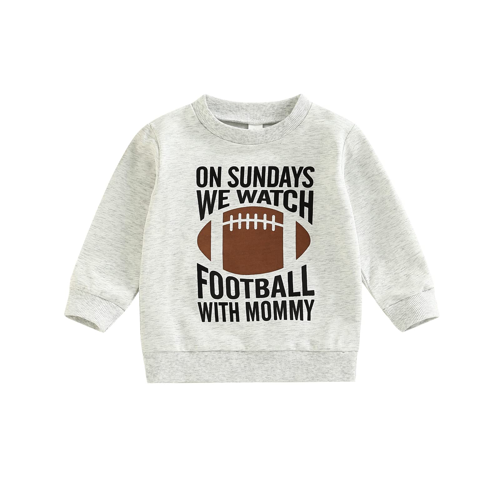 Todderl Kids Baby Boy Girl Football Clothes On Sundays We Watch Football with Daddy Crewneck Sweatshirt Game Day Outfit