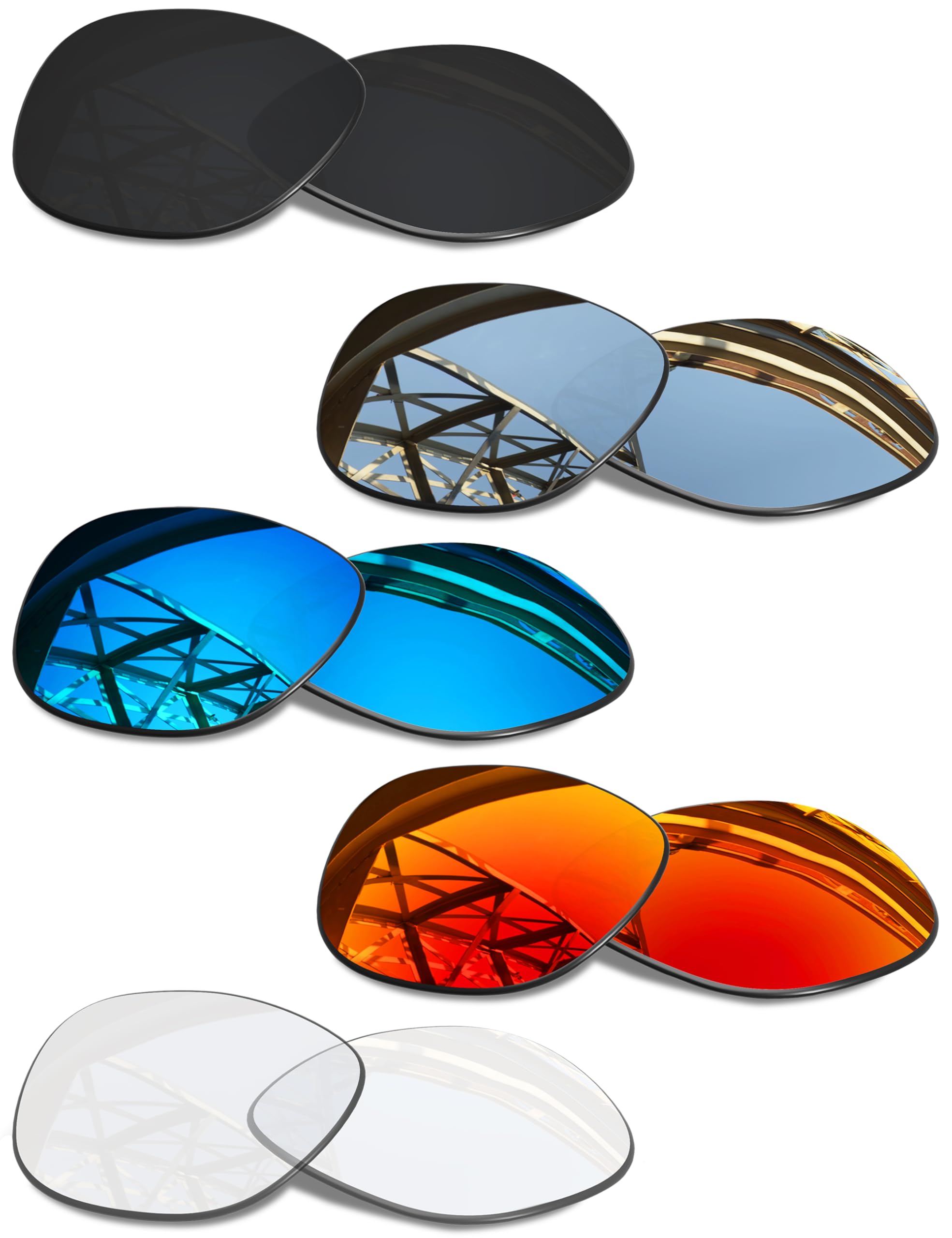 SmartVLT Set of 5 Mens Replacement Lenses for Ray-Ban Meta Wayfarer RW4008 Gen 2 RW4012 53mm Smart Glasses