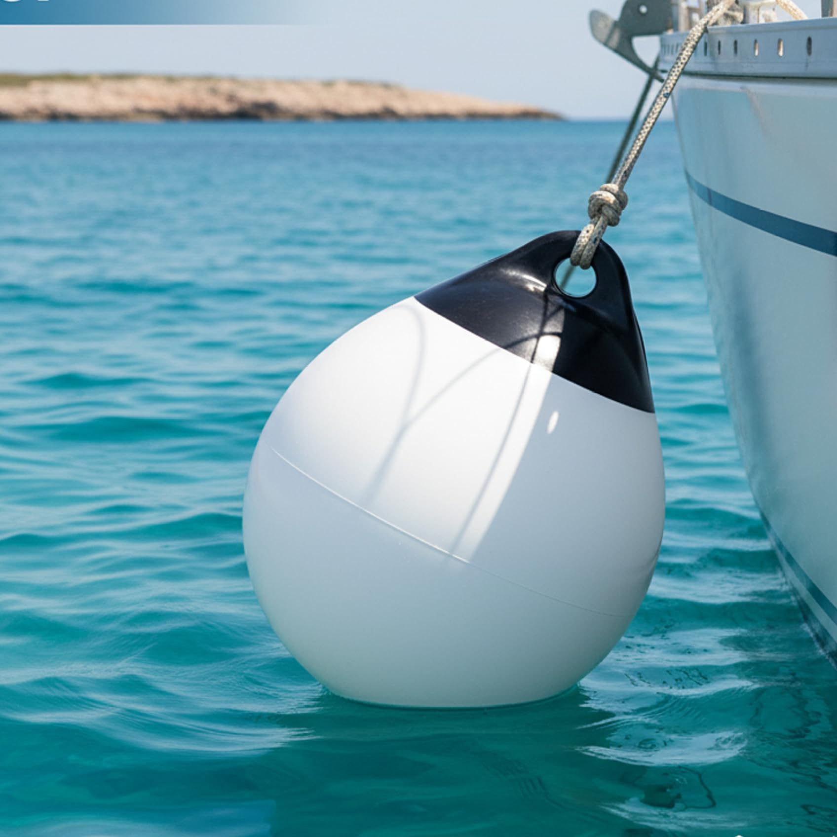 Bouée de Bateau, bouée d'amarrage de 8 kg pour Un amarrage sécurisé, Pare-Chocs gonflables en PVC Haute résistance (Blanc), Flotteur, bouées, Pare-Chocs
