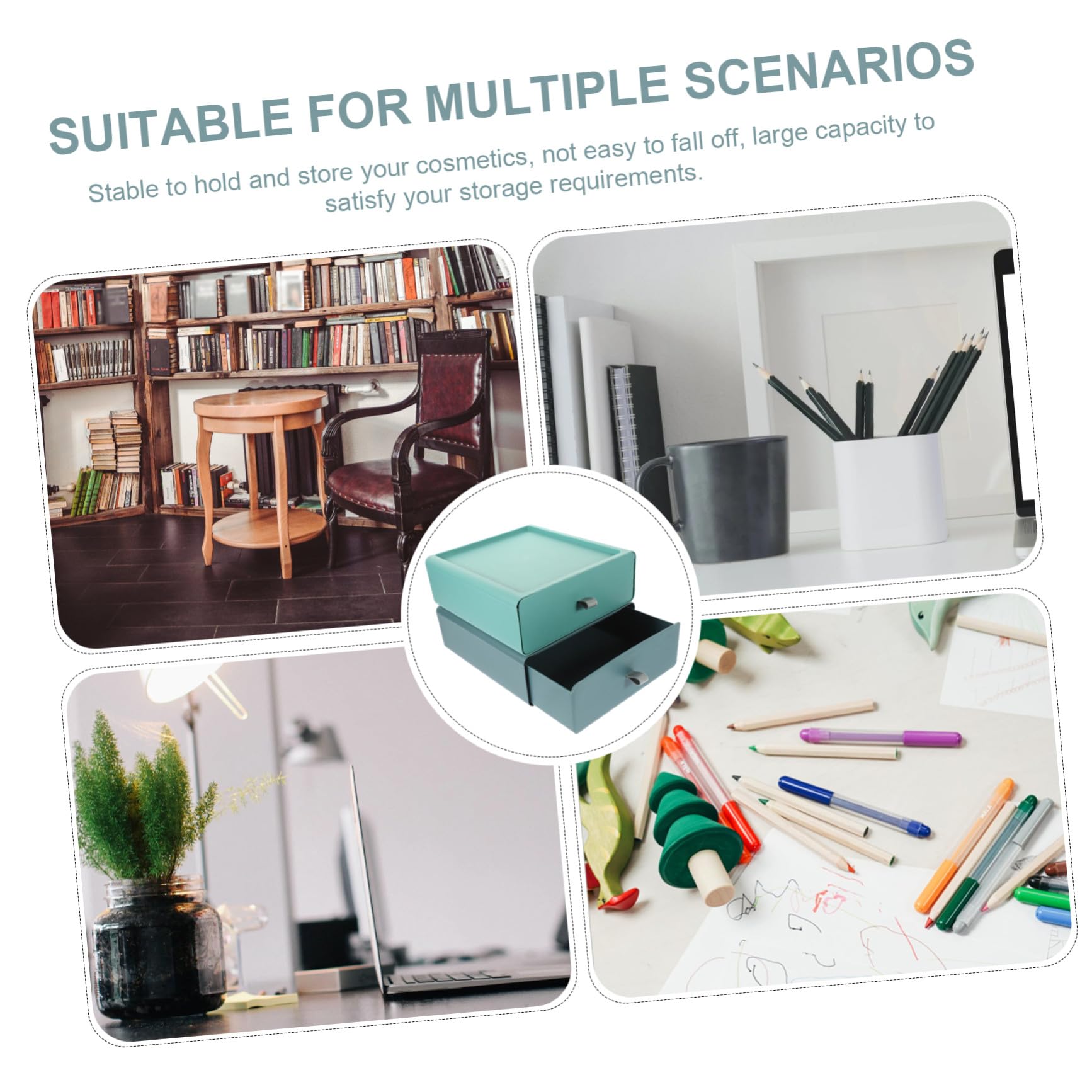Organizzatore da Scrivania a Cassetti, 2 Pezzi, Pp, Grande Capacità | Salvaspazio per Soggiorno e Desktop, Facile da Pulire, Mantiene Tutto in Ordine
