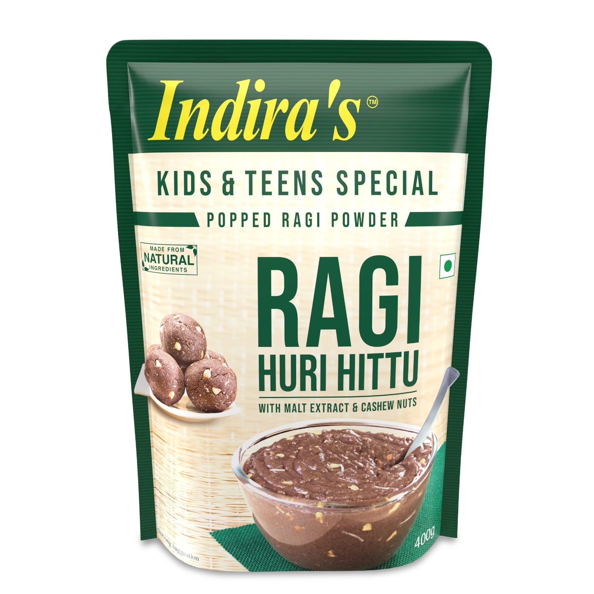 Indiras Huri Hittu - Teens & Kids Special (400 Gm), Popped -Finger Millet Ragi Flour With Cashew Nuts, Malt, Spices, Malt Mix, Instant Porridge Mix, Instant Laddu Mix (B01BHW8BZA) Amazon Price History, Amazon Price Tracker