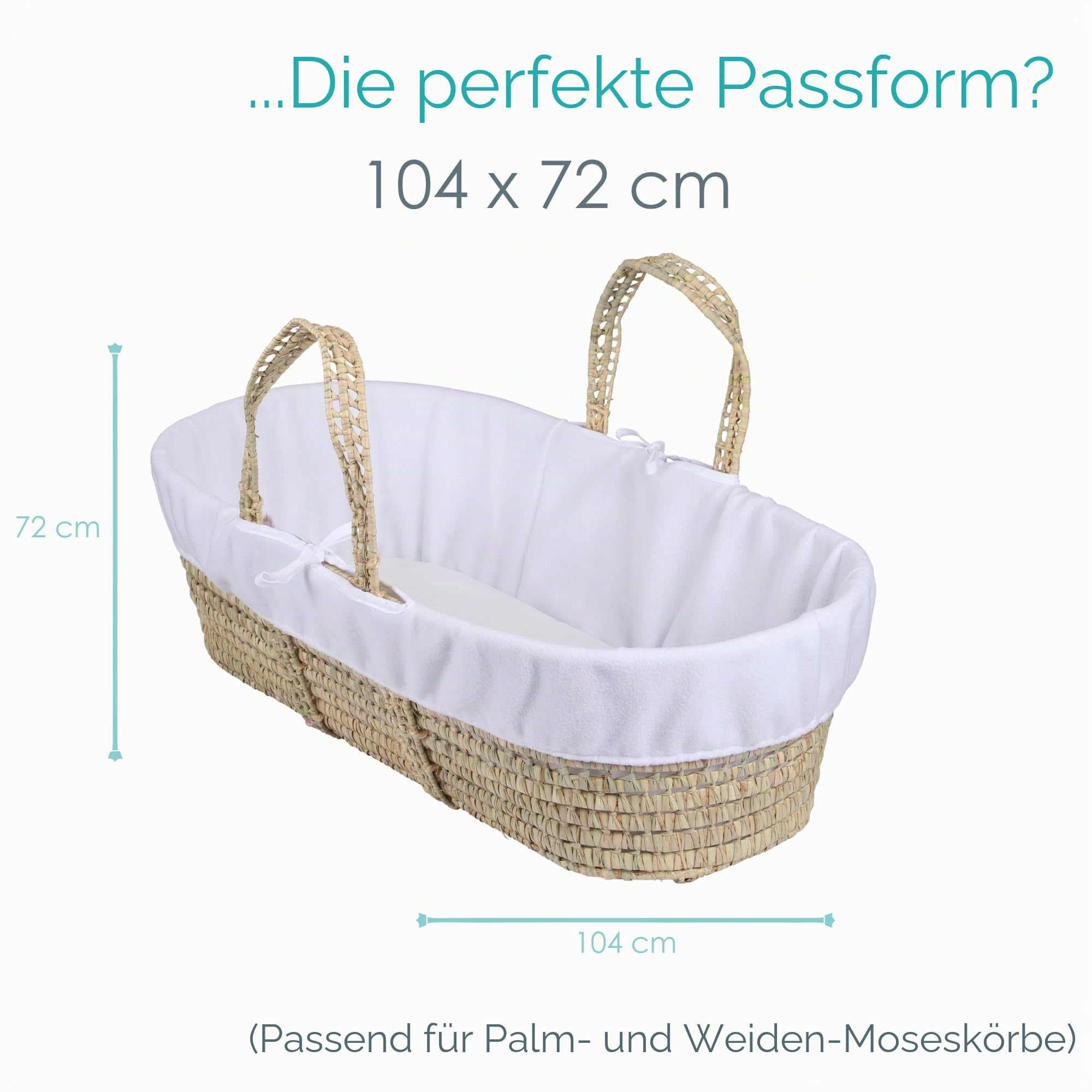 Clair de Lune Fleece-Einlage für Baby-Tragekörbchen (weiß)