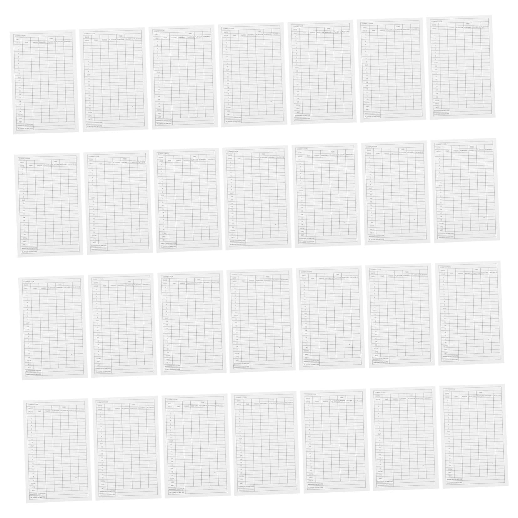 HANABASS Golf Ball Score Card 30pcs Scorecards Number Record Tools Player Score Cards for Outdoor Activities