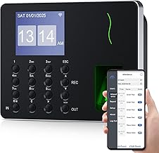 NGTeco Clocking Machine for Employees Small Business, W3 2.4GHz WiFi Biometric Fingerprint Time Card Machine, Office Punch Clock Automatic in and Out with iOS/Android App No Monthly Fees