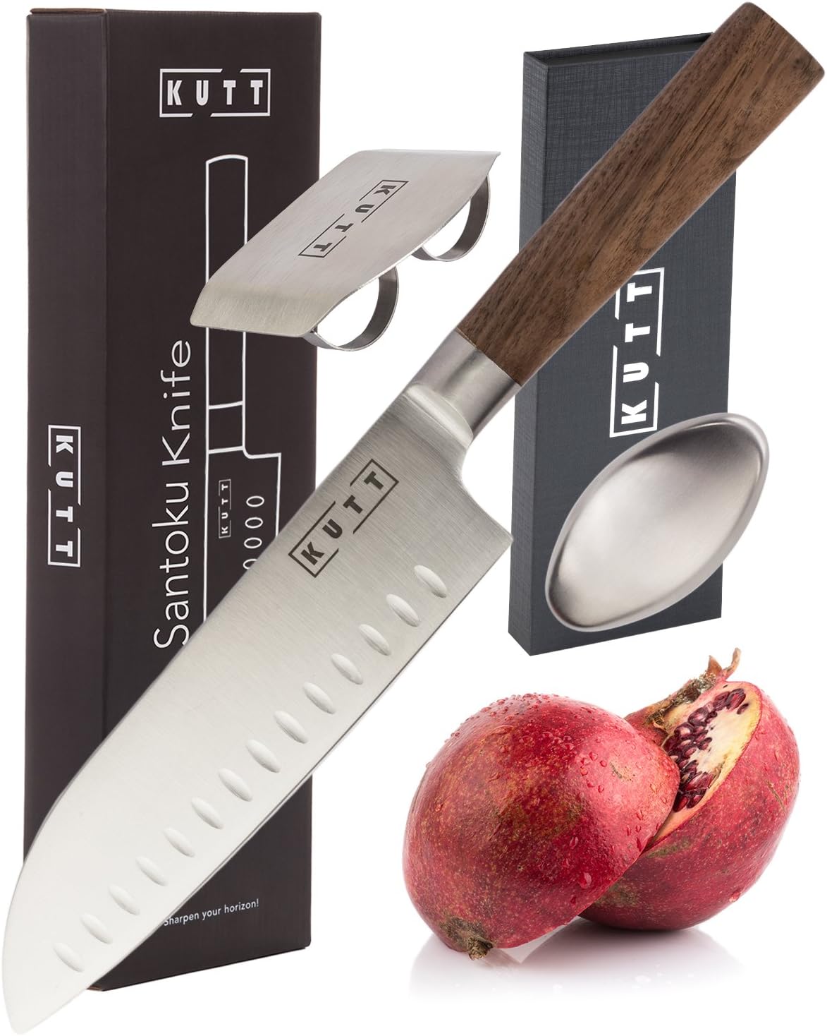 Kutt Chef Knife | Razor Sharp and Rust-Free Professional Kitchen Knife | 7 Inch Chef's Knife German Stainless Steel Blade | Odor Remover and Finger Guard included in Luxury Gift Box