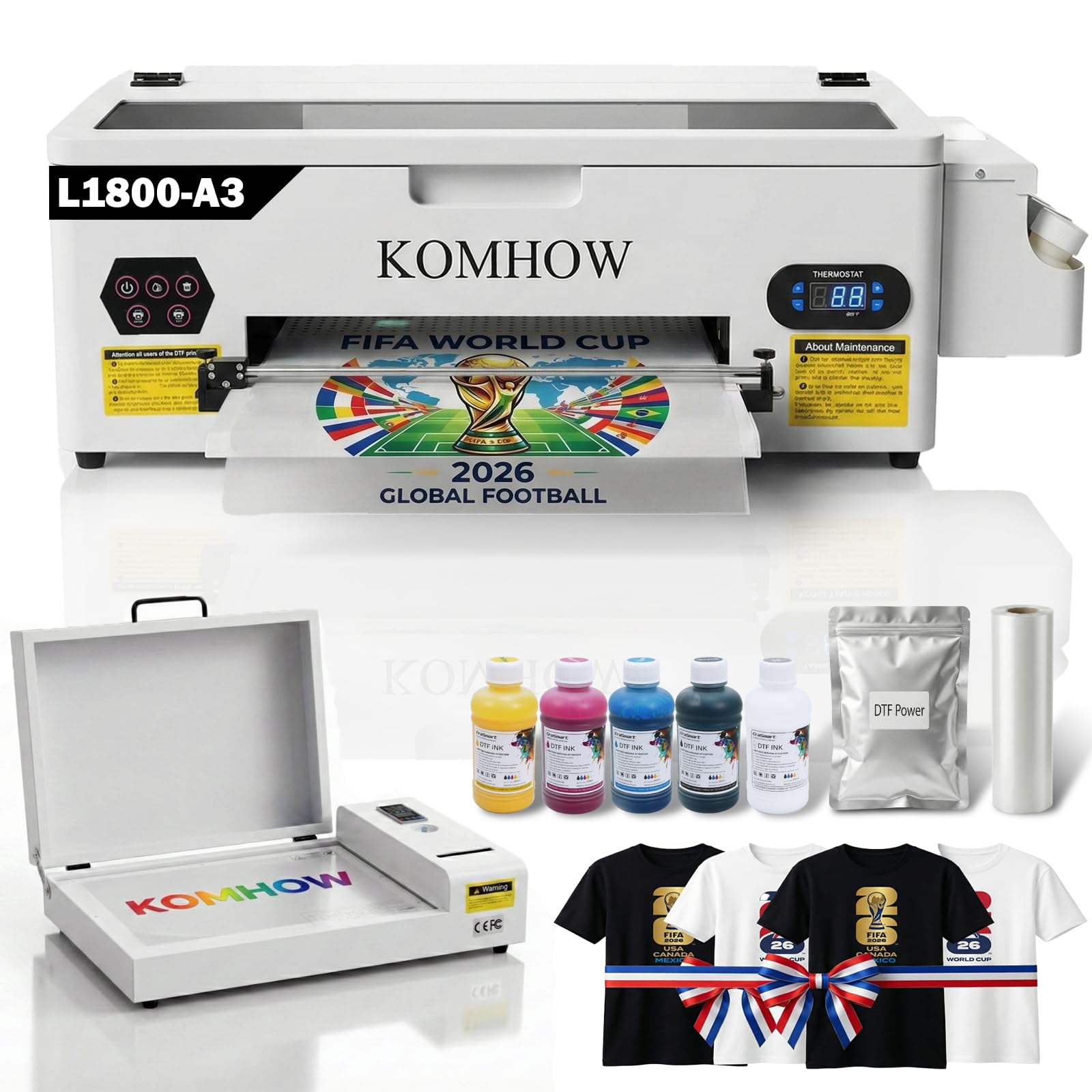 KOMHOW A3 L1800 DTF Transfer Printing Machine