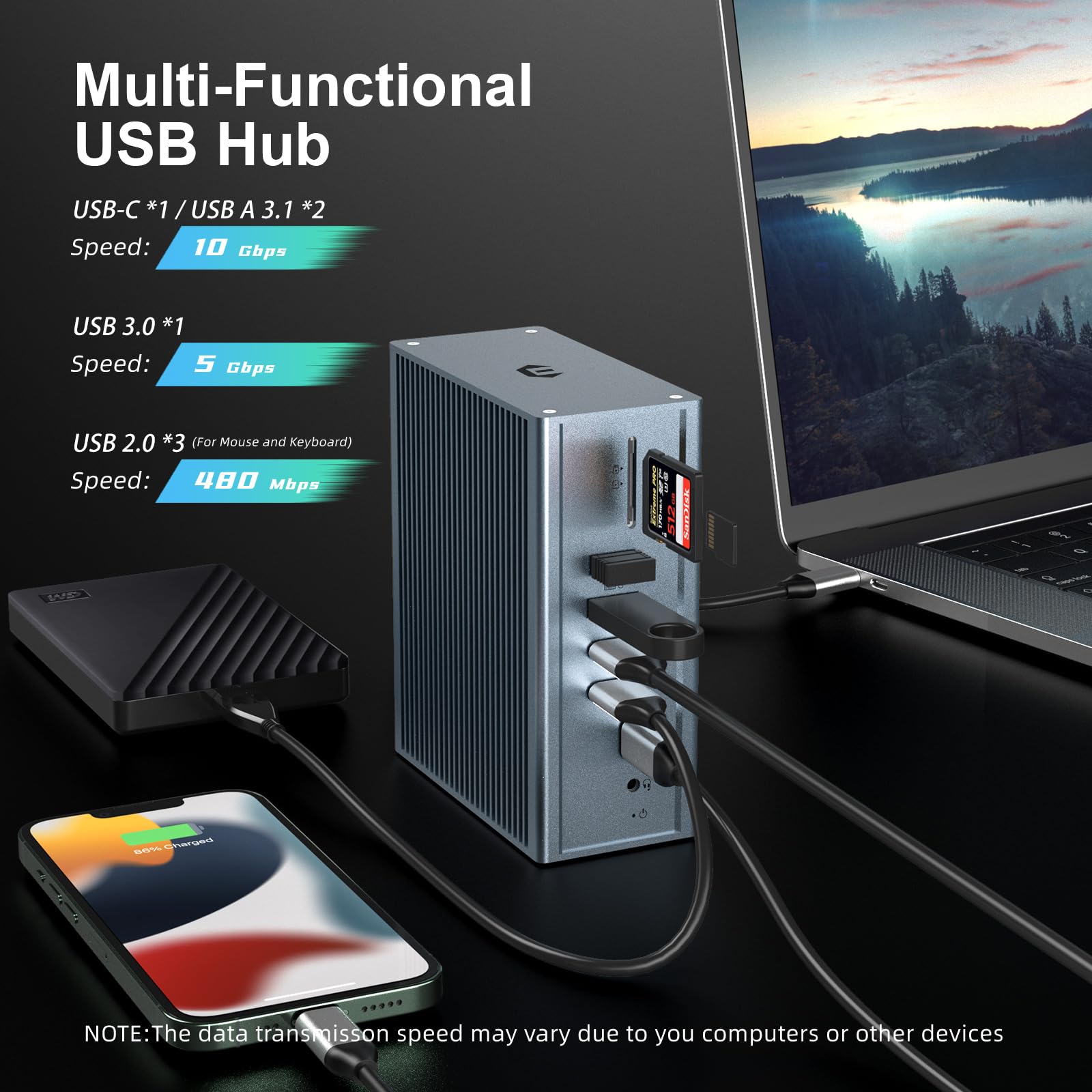 BIGBIG WON Docking station USB C, 16 in 1 Triple Display Universale, Docking Station per laptop, Chrome Book (3 HDMI, 100 W, Gigabit Ethernet, audio, 10 GBPS USB-A/C 3.1, SD/TF)