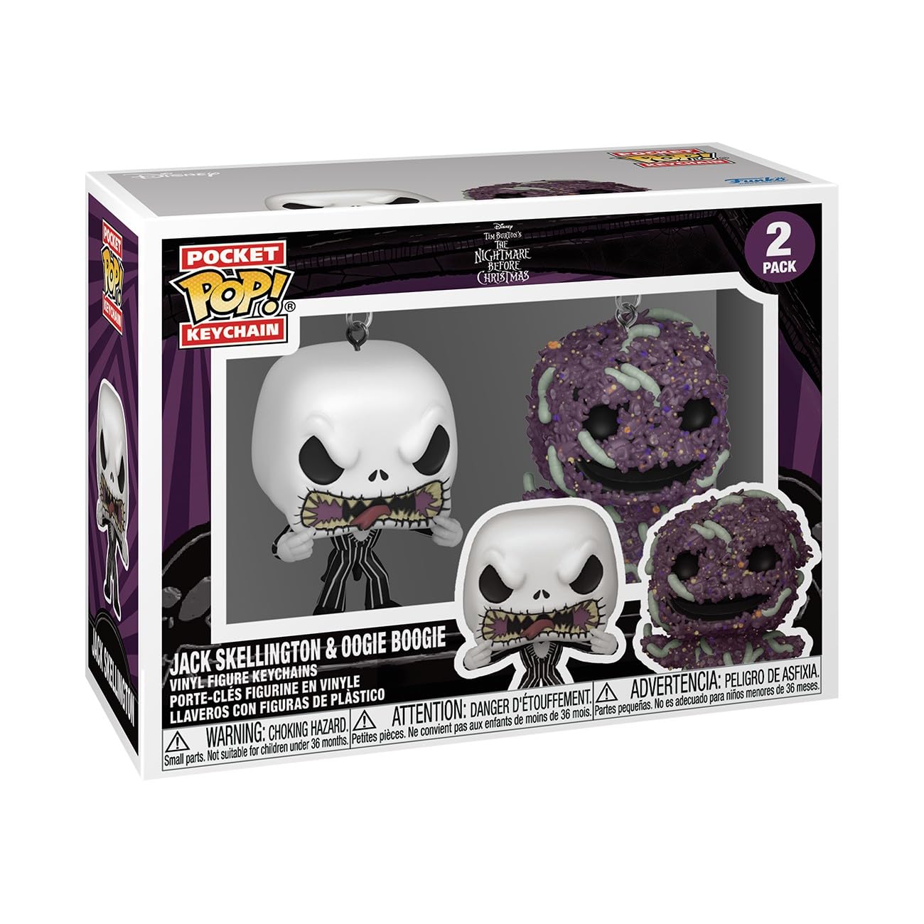 Funko Pop! Keychain: the Nightmare Before Christmas 2pk, Jack Skellington/Oogie, TNBC Novelty Keyring